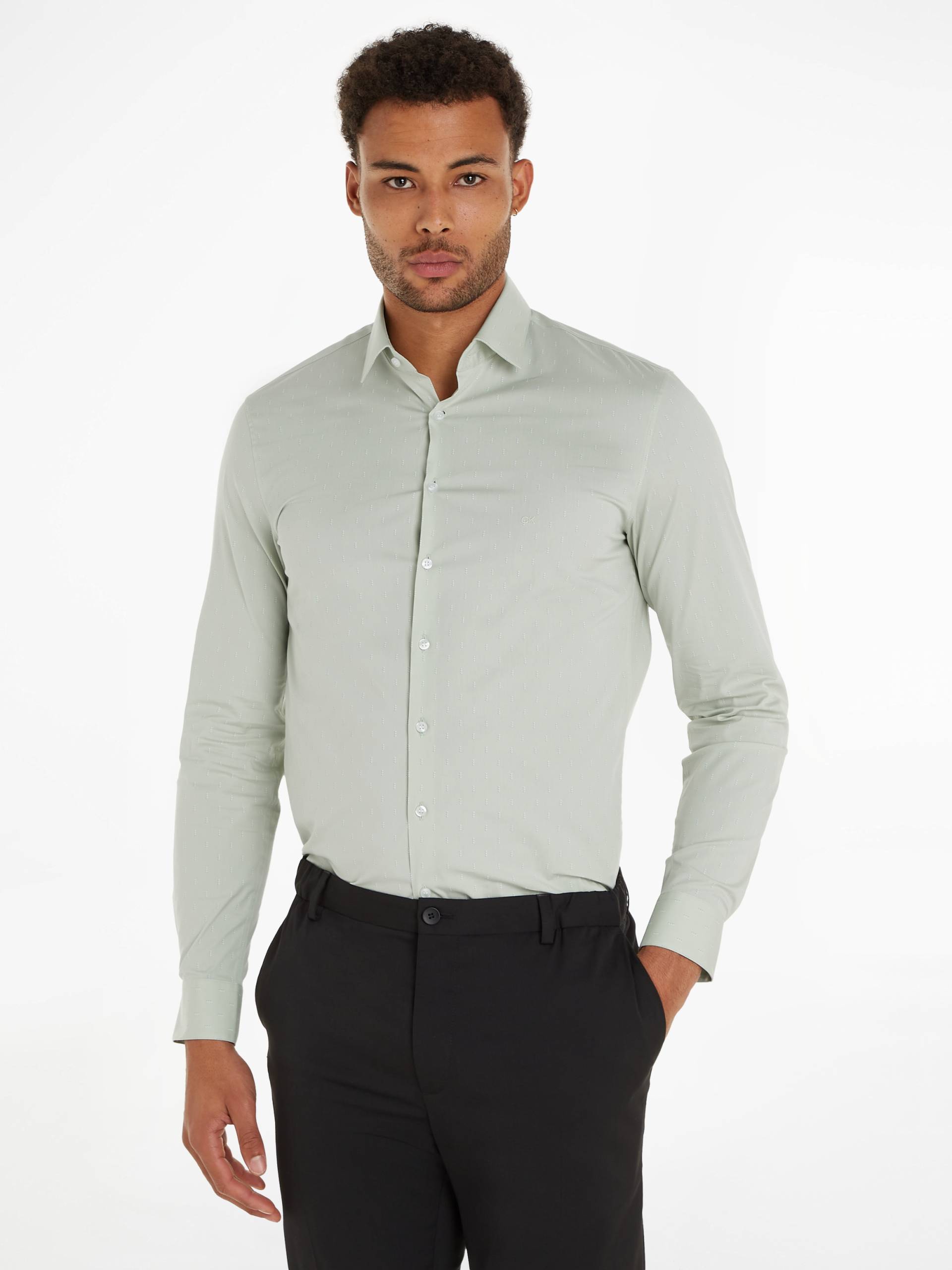 Calvin Klein Langarmhemd »POPLIN LEAF PRINT SLIM SHIRT« von Calvin Klein