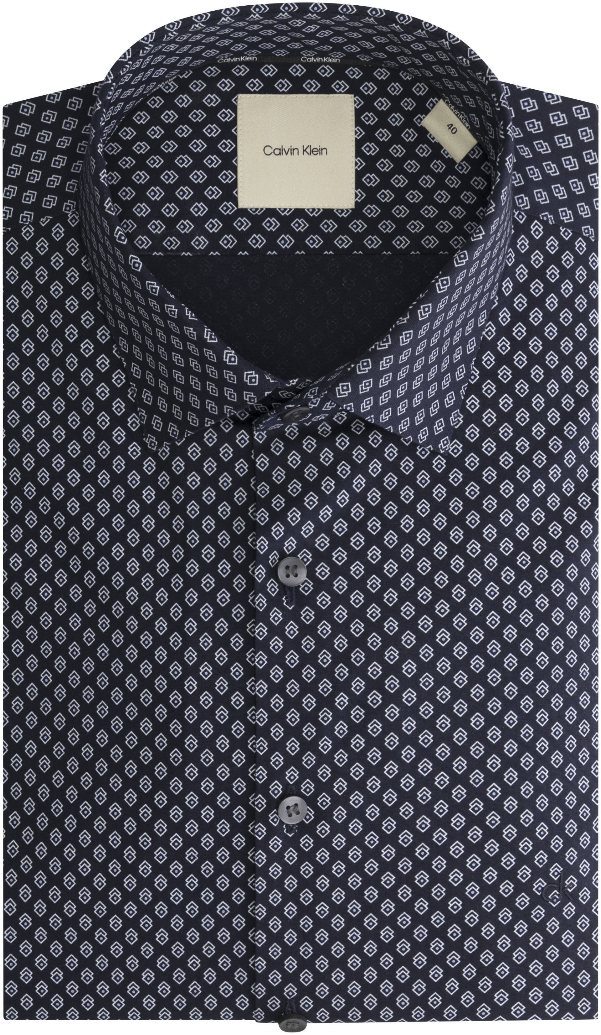 Calvin Klein Langarmhemd »POPLIN 2TONES PRINT SLIM SHIRT«, mit Logostickerei von Calvin Klein