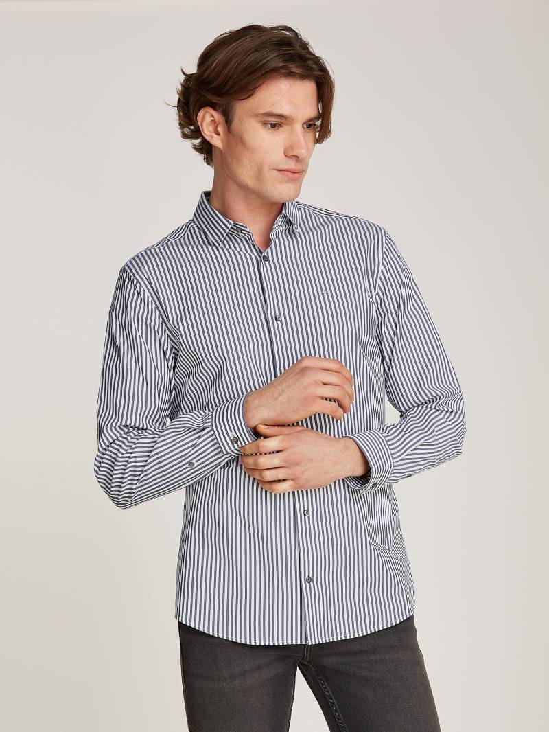 Calvin Klein Langarmhemd »POPLIN STRETCH STRIPE SHIRT«, mit Streifenmuster und Logostickerei von Calvin Klein