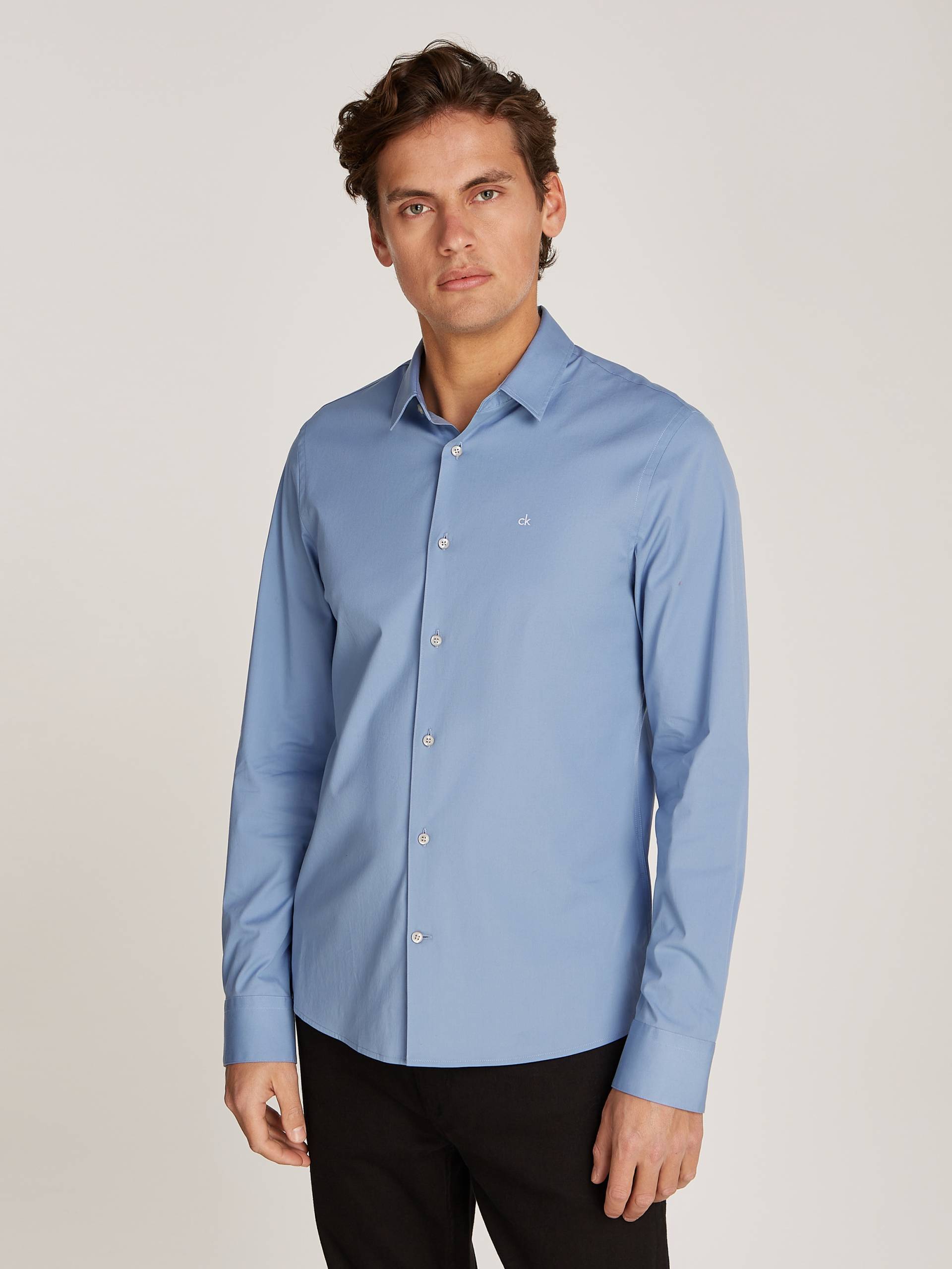 Calvin Klein Langarmhemd »SLIM FIT STRETCH POPLIN«, mit Kentkragen Calvin Klein Langarmhemd »SLIM FIT STRETCH POPLIN«, mit Kentkragen von Calvin Klein