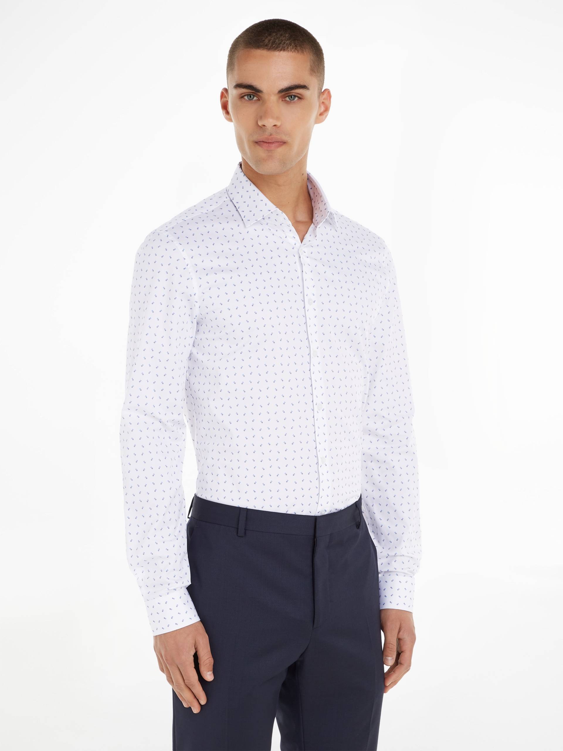 Calvin Klein Langarmhemd »TWILL 2 COLOR PRINT SHIRT«, mit Markenlabel von Calvin Klein