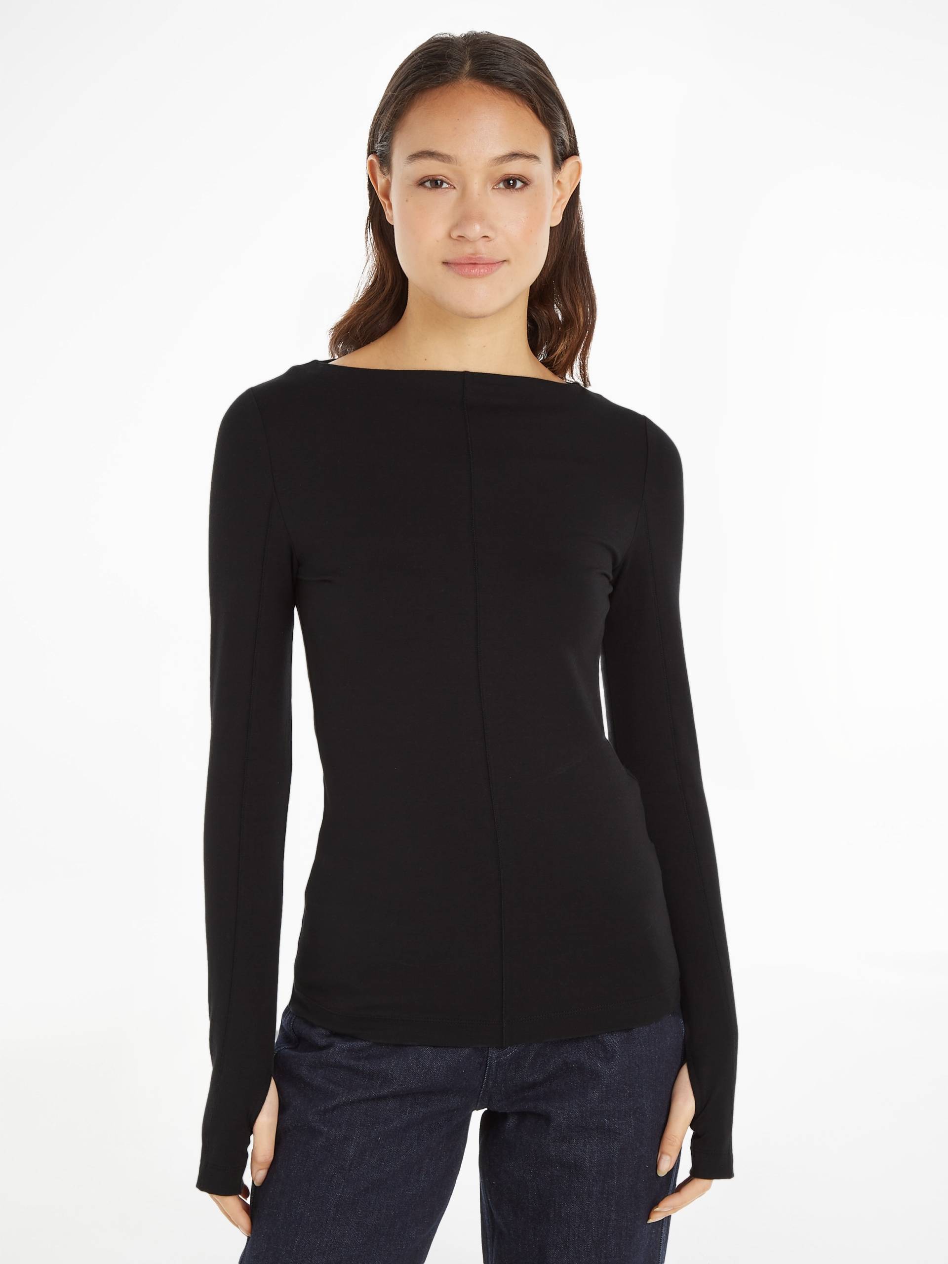 Calvin Klein Langarmshirt »SMOOTH COTTON STRETCH SLASH TOP« von Calvin Klein