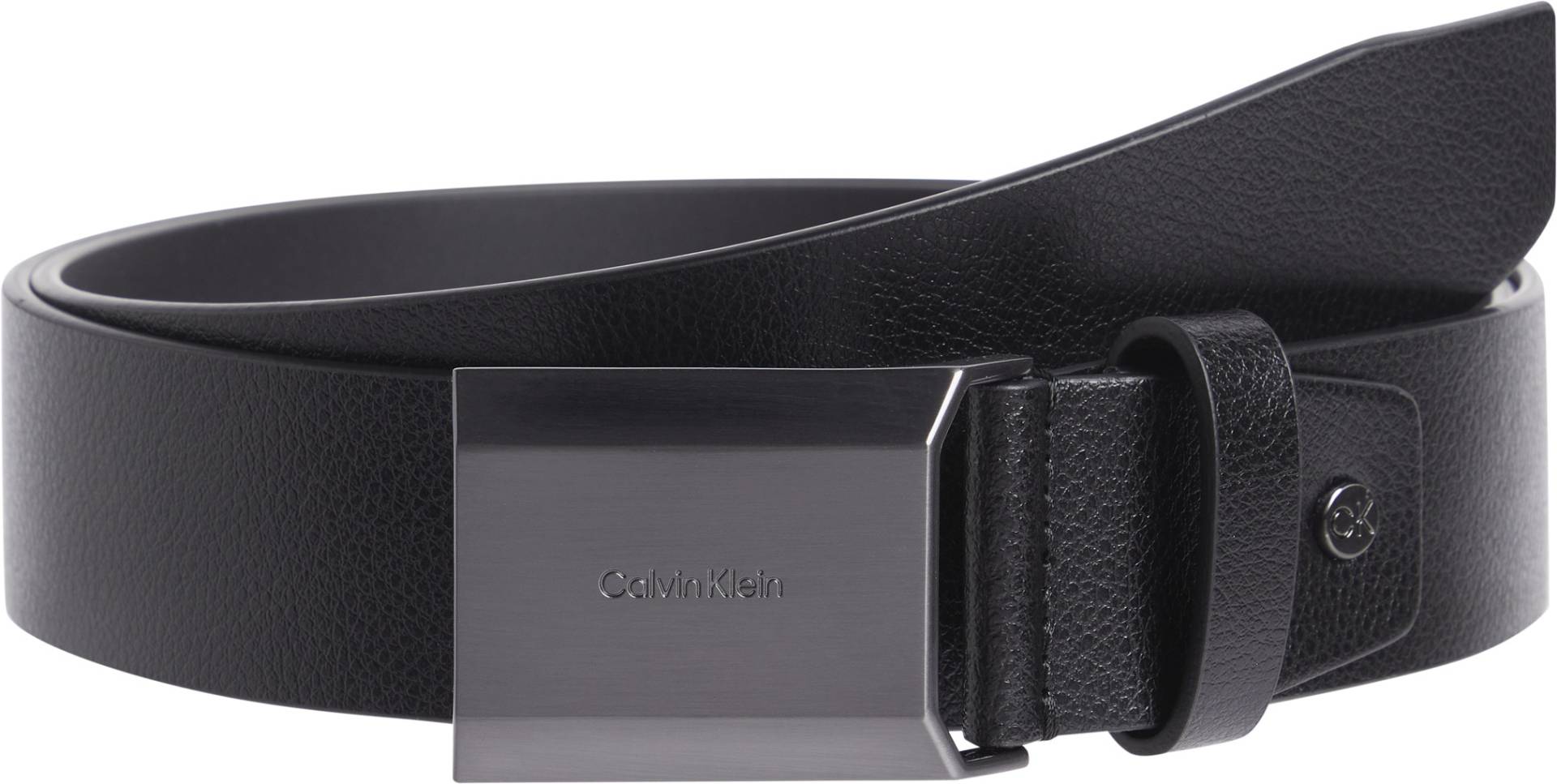 Calvin Klein Ledergürtel »ADJ BEVELED PLAQUE PB 35MM«, mit geprägtem Logo von Calvin Klein