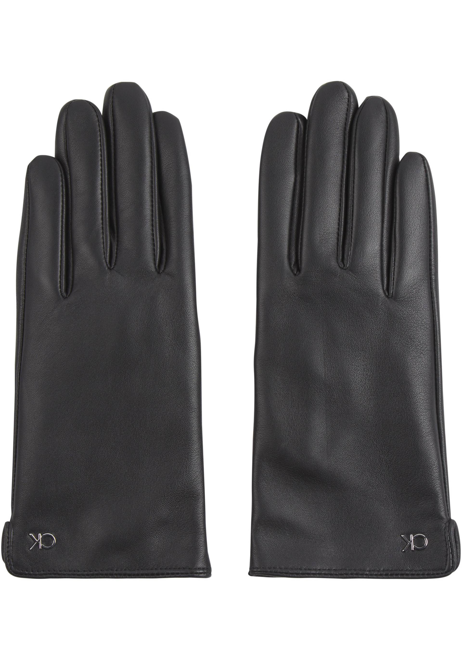 Calvin Klein Lederhandschuhe »CK METAL LEATHER GLOVES«, mit Logozeichen von Calvin Klein