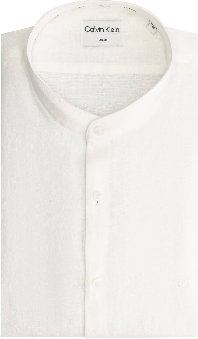 Calvin Klein Leinenhemd »LINEN STANDUP COLLAR SLIM SHIRT«, in Unifarbe von Calvin Klein