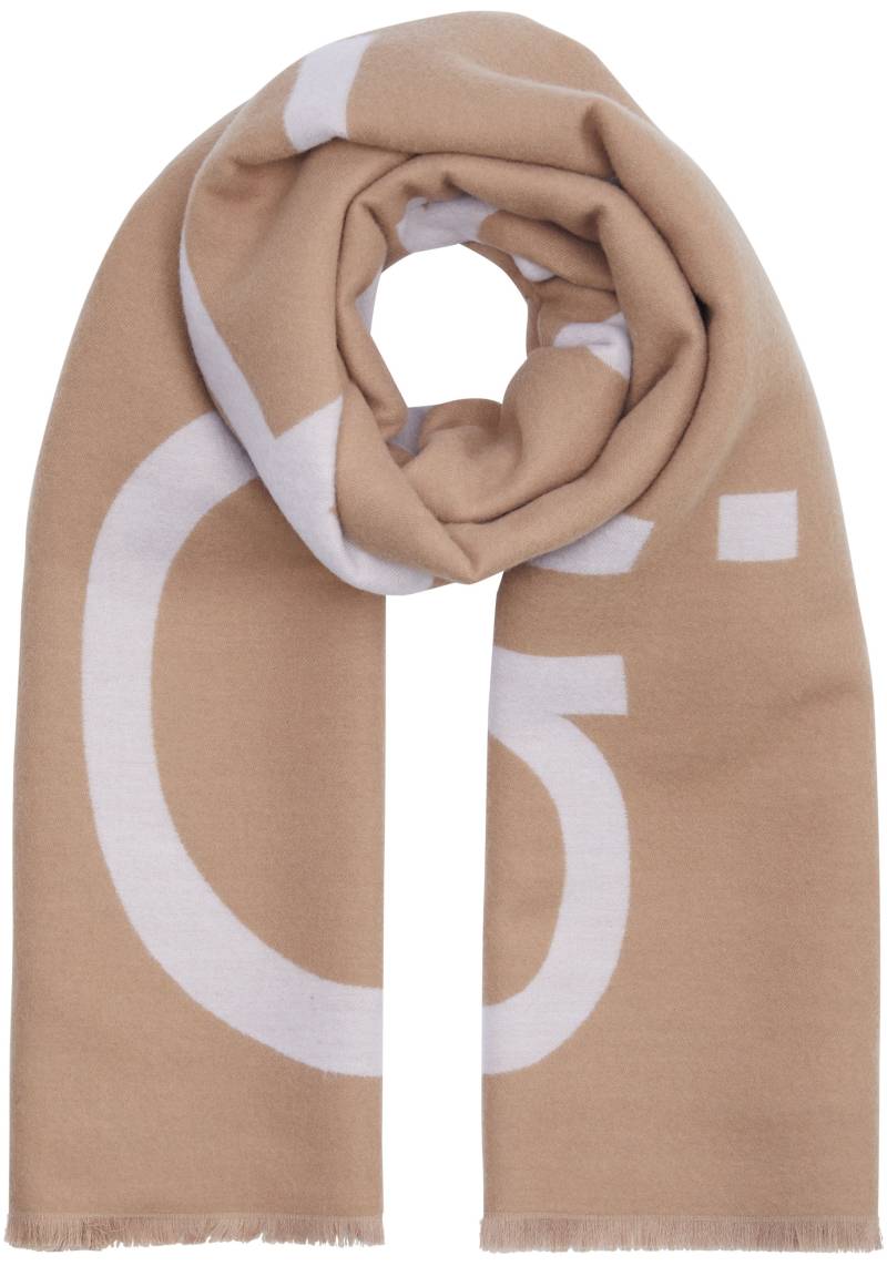 Calvin Klein Modeschal »FRINGES 2-TONES WOOL BLEND SCARF«, mit Logoprägung von Calvin Klein