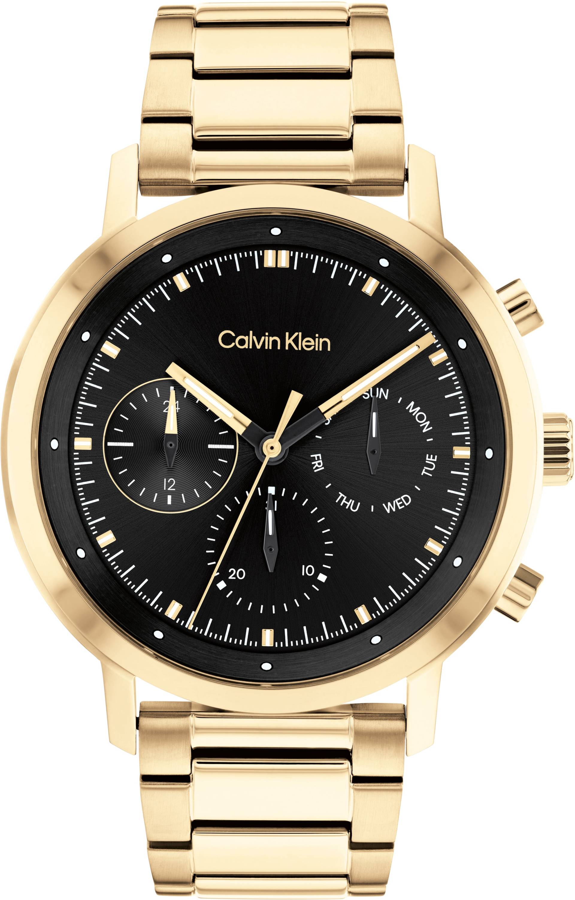 Calvin Klein Multifunktionsuhr »Gauge, 25200065«, Quarzuhr, Armbanduhr, Herrenuhr, Datum, Edelstahlarmband von Calvin Klein