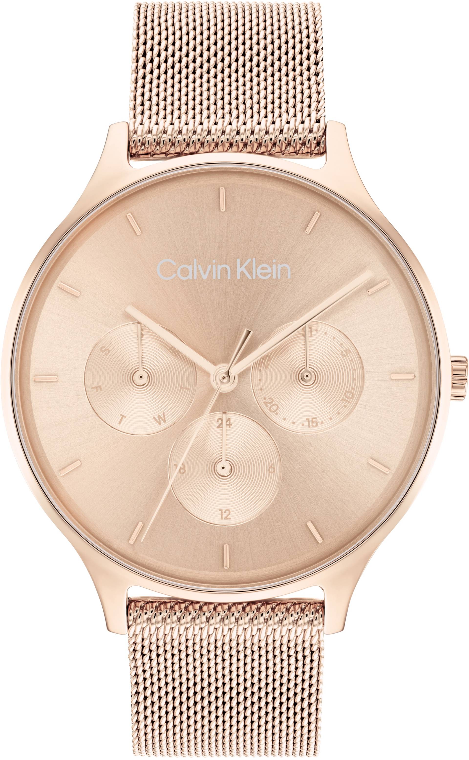 Calvin Klein Multifunktionsuhr »Timeless Multifunction, 25200102«, Quarzuhr, Armbanduhr, Damenuhr, Datum, Edelstahlarmband von Calvin Klein