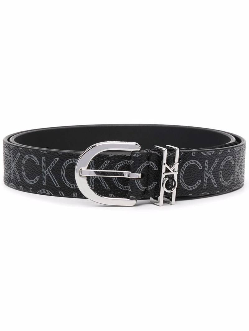 Calvin Klein Must Loop monogram-logo belt - Black von Calvin Klein