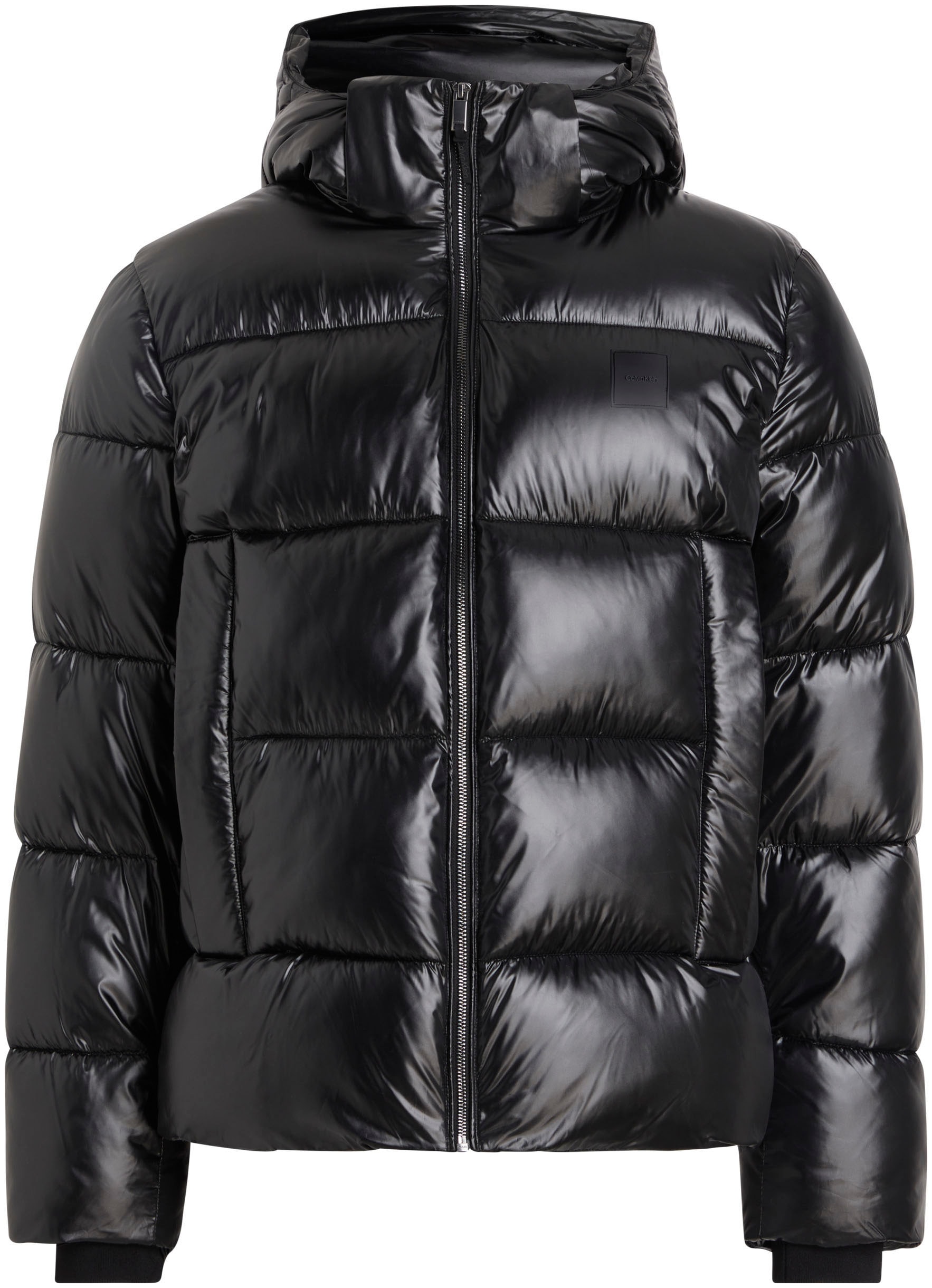 Calvin Klein Outdoorjacke »HOODED QUILT PUFFER MW GLOSS«, mit Kapuze, mit Logopatch von Calvin Klein