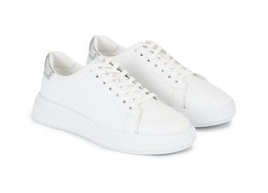 Calvin Klein Plateausneaker »RAISED CUPSOLE LACE UP LTH BT«, silberfarbenem Fersen-Besatz, Freizeitschuh, Halbschuh, Schnürschuh von Calvin Klein