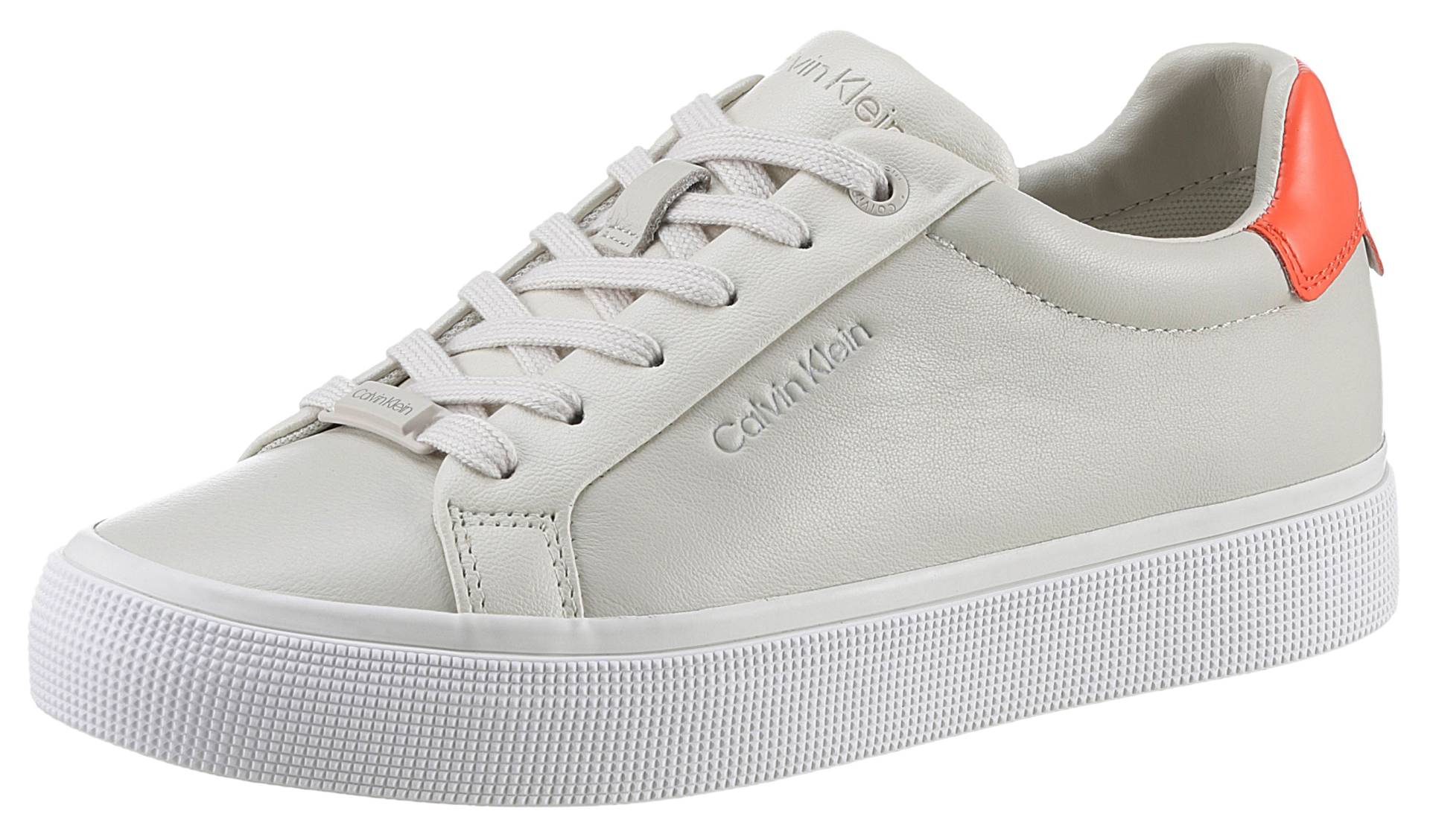 Calvin Klein Plateausneaker »VULC LACE UP - DIAMOND FOXING«, mit Kontrastbesatz an der Ferse, Freizeitschuh, Halbschuh, Schnürschuh von Calvin Klein