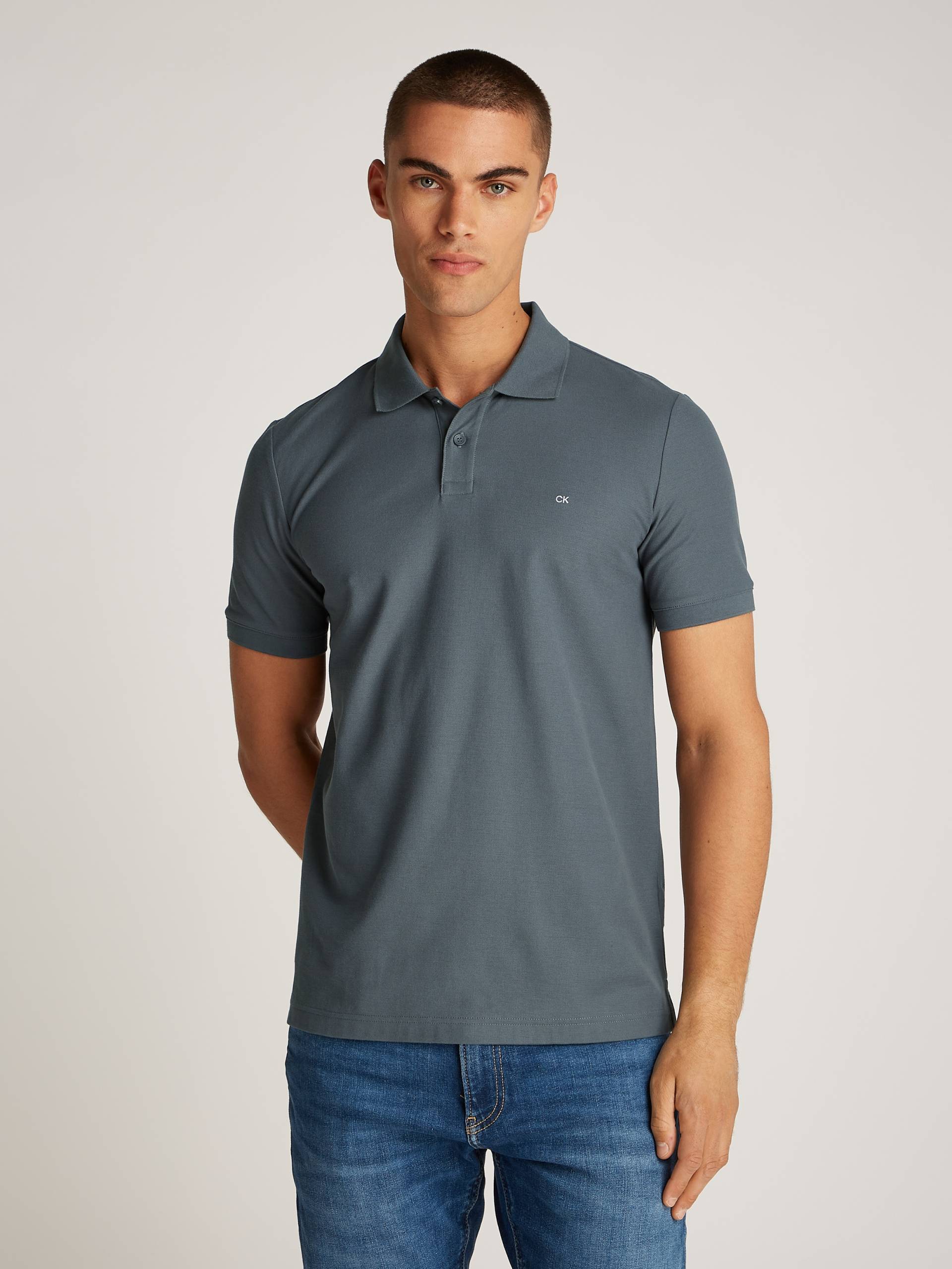 Calvin Klein Poloshirt »LOGO REFINED PIQUE SLIM«, mit Logoprägung von Calvin Klein