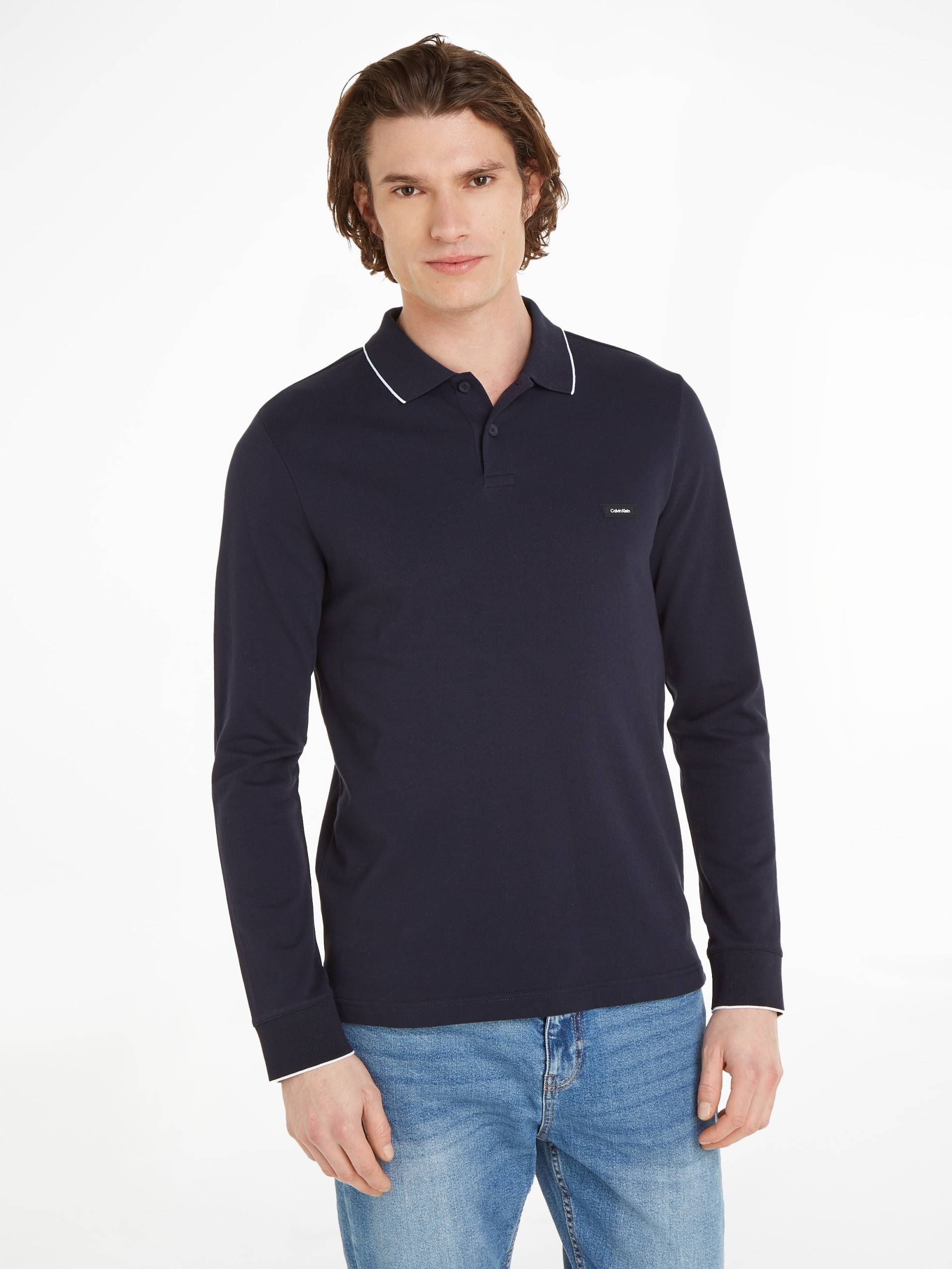 Calvin Klein Poloshirt »STRETCH PIQUE TIPPING LS POLO«, mit Markenlabel von Calvin Klein