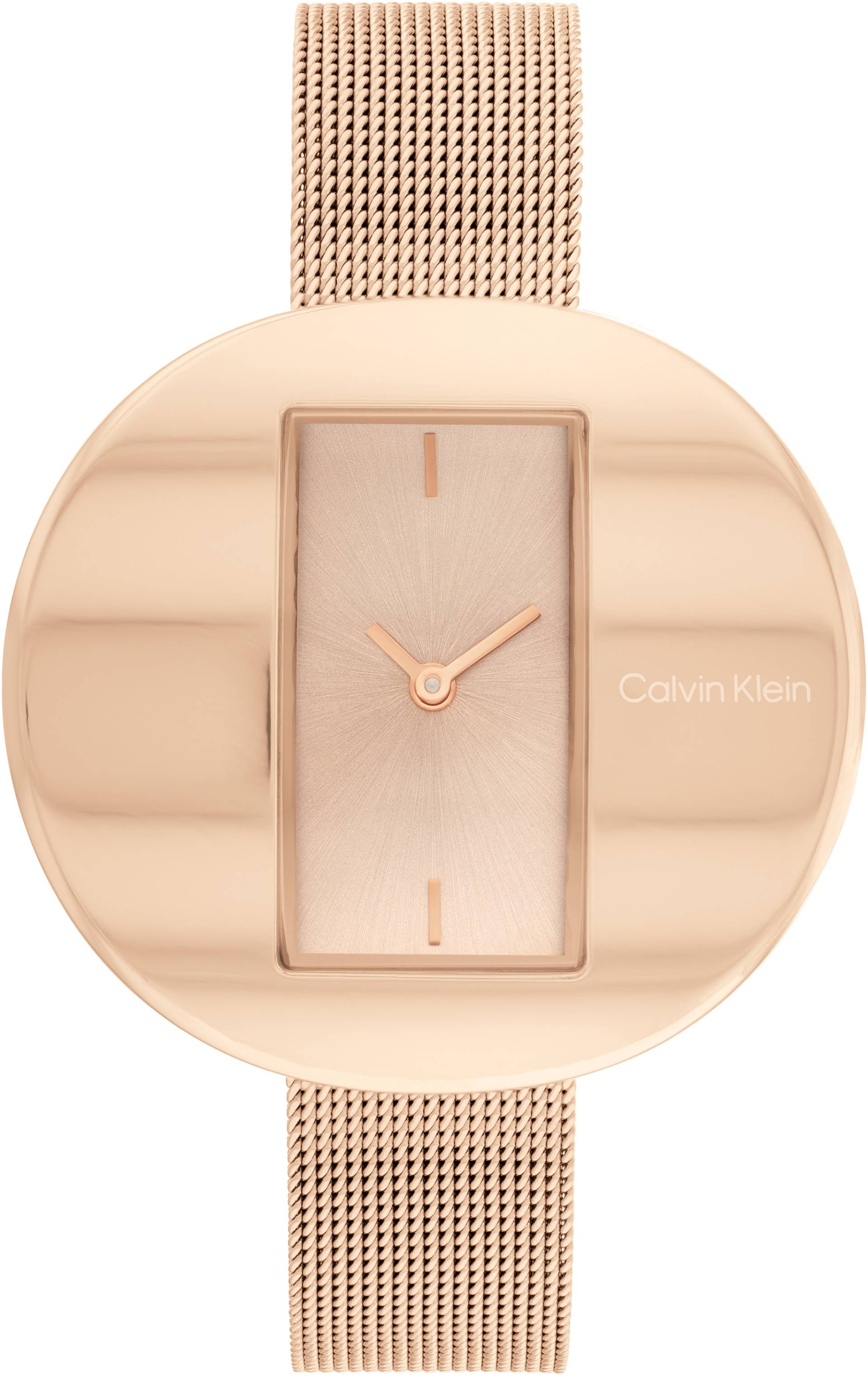 Calvin Klein Quarzuhr »Circular Mesh, 25200017«, Armbanduhr, Damenuhr, Mineralglas, IP-Beschichtung von Calvin Klein