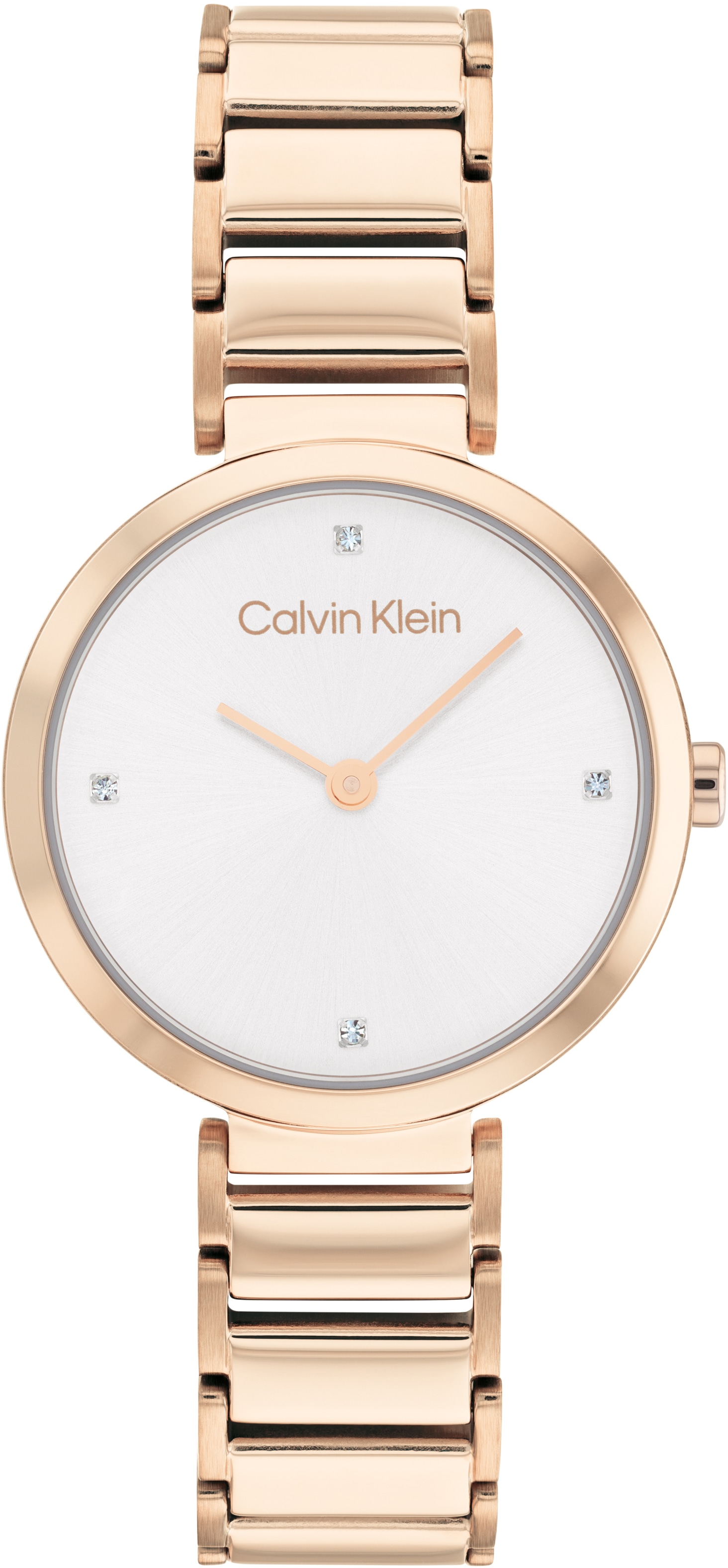 Calvin Klein Quarzuhr »Minimalistic T Bar 28 mm, 25200140«, Armbanduhr, Damenuhr, Edelstahlarmband, Glaskristalle von Calvin Klein