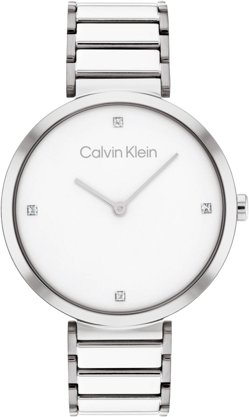 Calvin Klein Quarzuhr »Minimalistic T Bar 36 mm, 25200137«, Armbanduhr, Damenuhr, Mineralglas, Glaskristalle von Calvin Klein