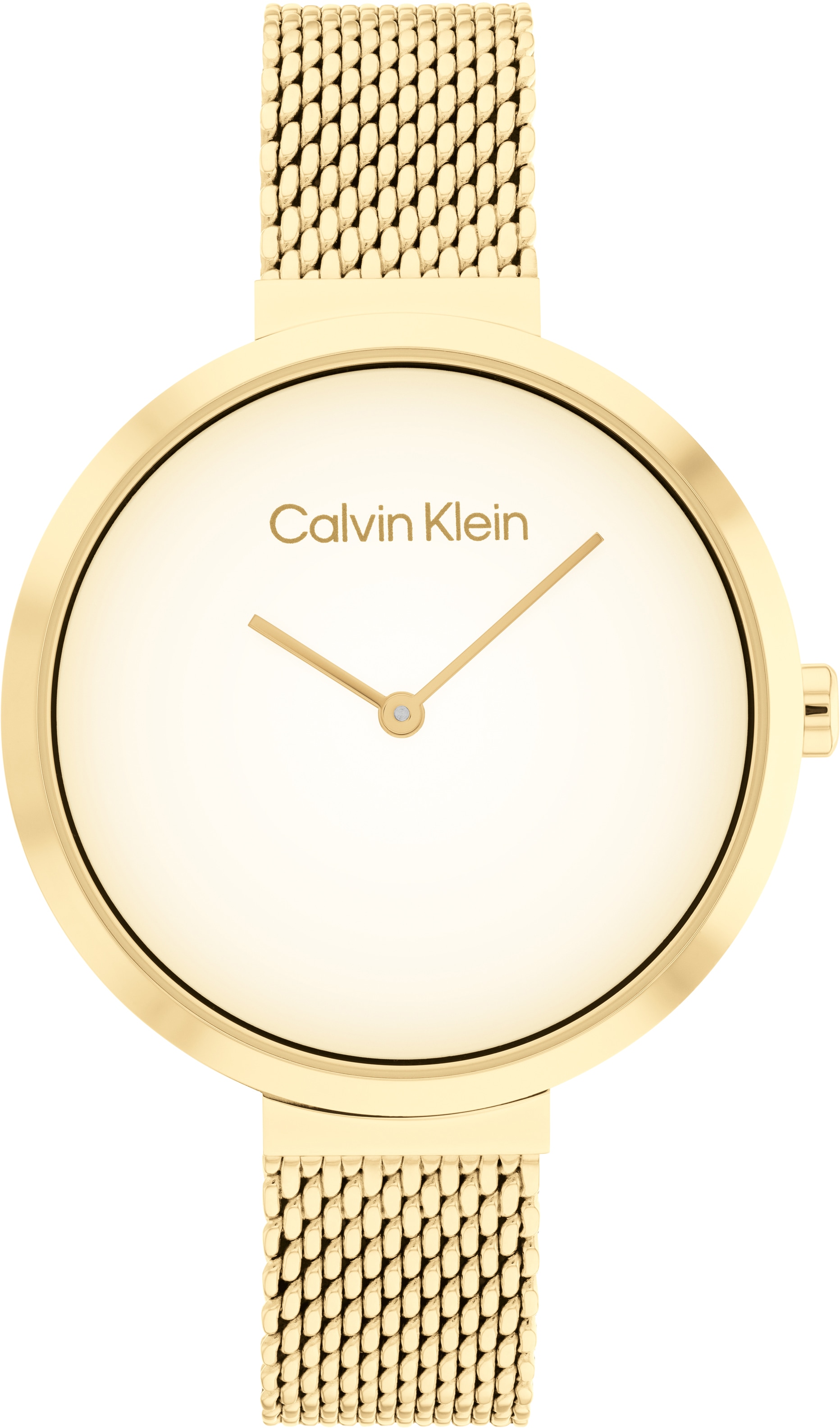 Calvin Klein Quarzuhr »Minimalistic T Bar Mesh 36 mm, 25200081«, Armbanduhr, Damenuhr, Mineralglas, IP-Beschichtung von Calvin Klein