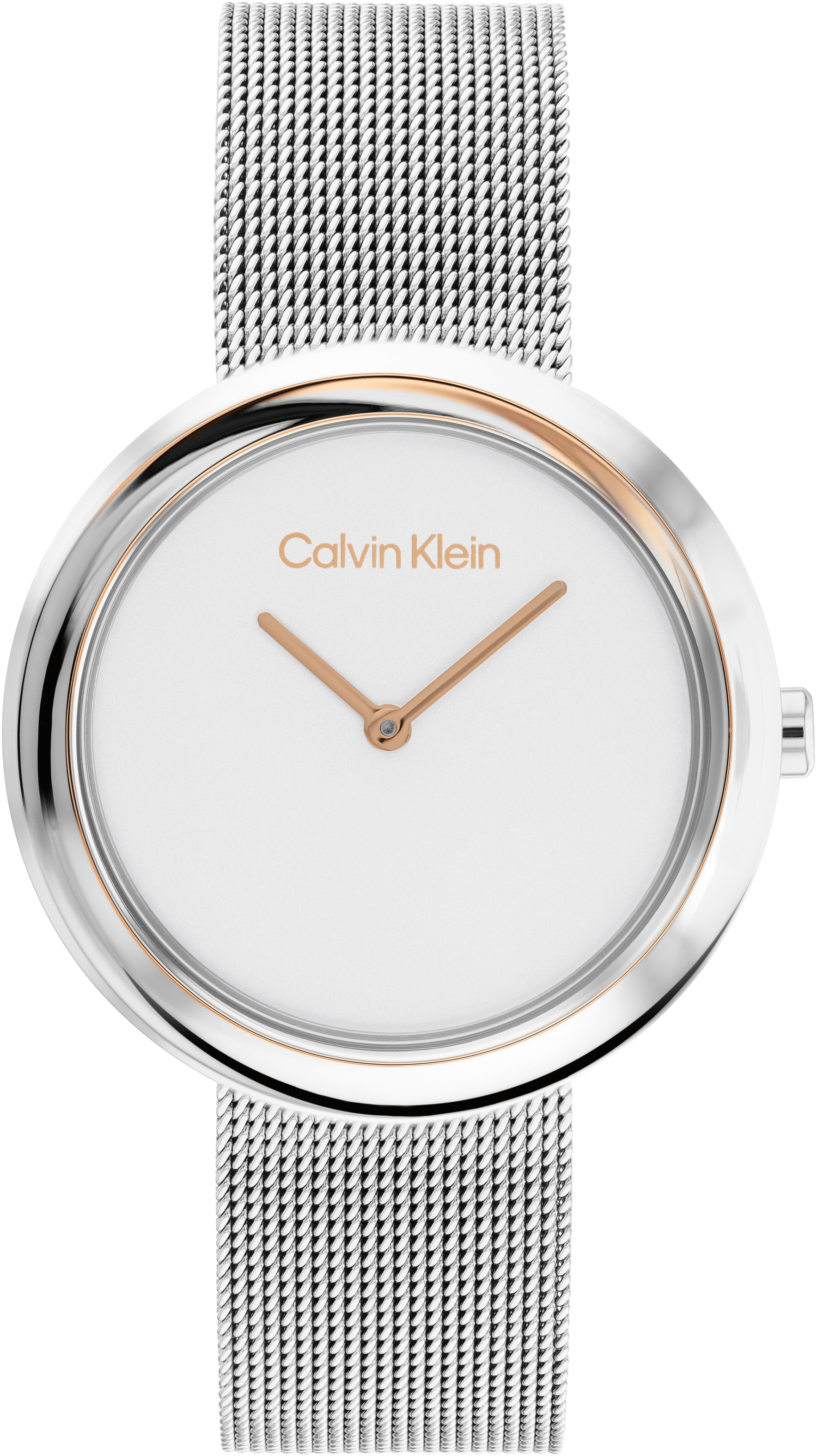 Calvin Klein Quarzuhr »Twisted Bezel, 25200011«, Armbanduhr, Damenuhr, Mineralglas, IP-Beschichtung von Calvin Klein