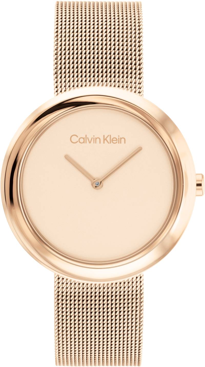 Calvin Klein Quarzuhr »Twisted Bezel, 25200013«, Armbanduhr, Damenuhr, Mineralglas, Edelstahlarmband von Calvin Klein