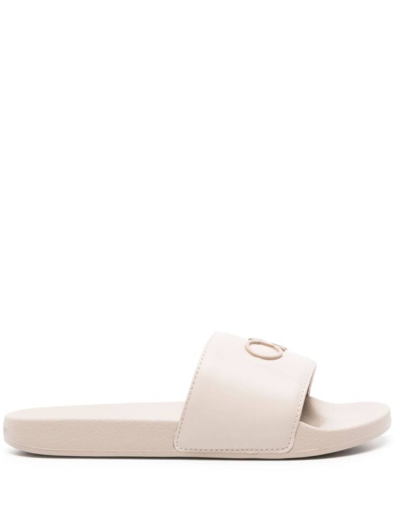 Calvin Klein Relock logo-plaque slides - Neutrals von Calvin Klein