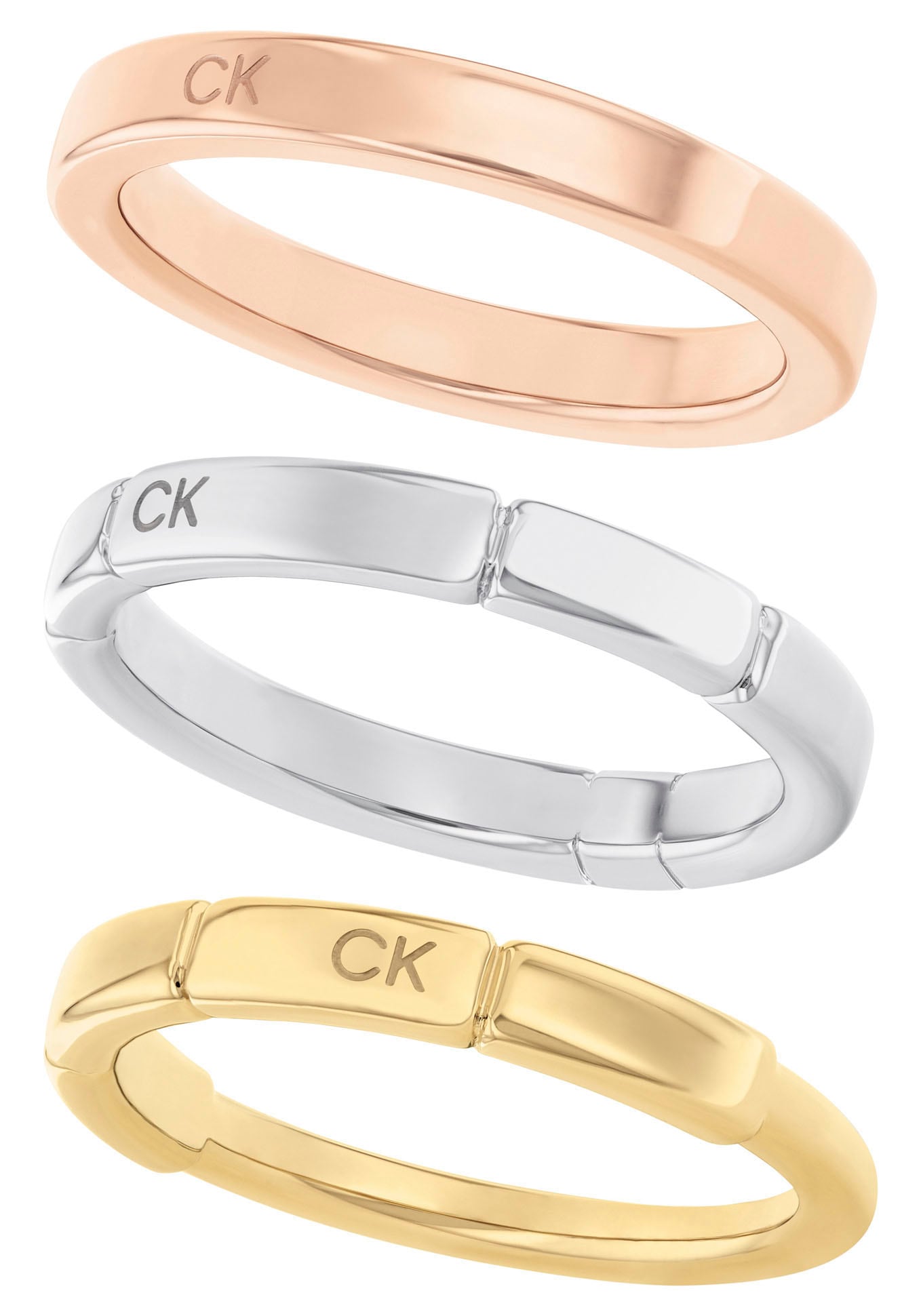 Calvin Klein Ring-Set »Multipack Schmuck Edelstahl Fingerringe Ringset Damenringe SQUARES«, (Set, 3 tlg.) von Calvin Klein