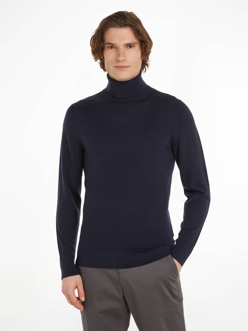 Calvin Klein Rollkragenpullover »SUPERIOR WOOL TURTLE NECK«, mit Logostickerei von Calvin Klein