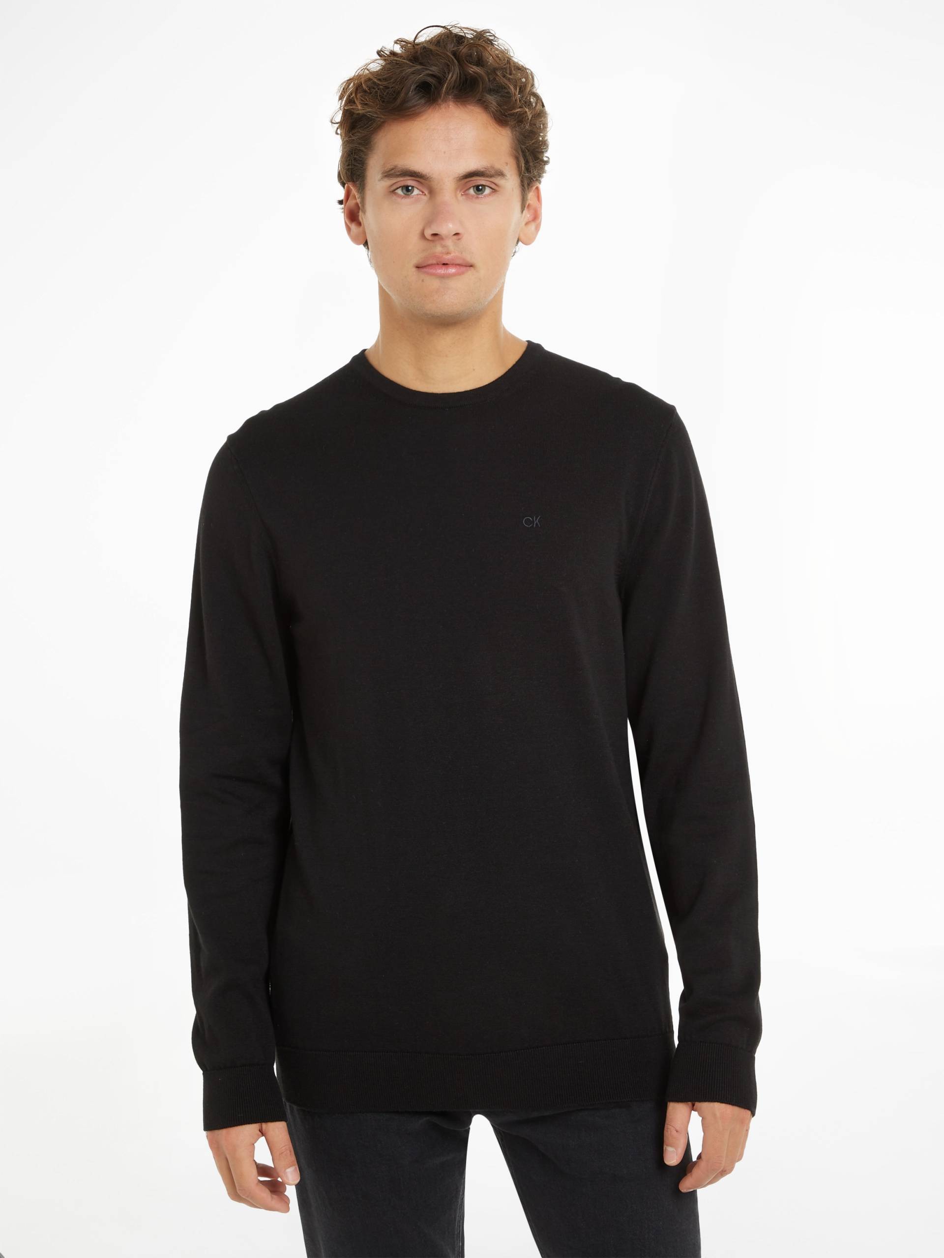 Calvin Klein Rundhalspullover »COTTON SILK BLEND CN SWEATER«, mit Logoprägung von Calvin Klein