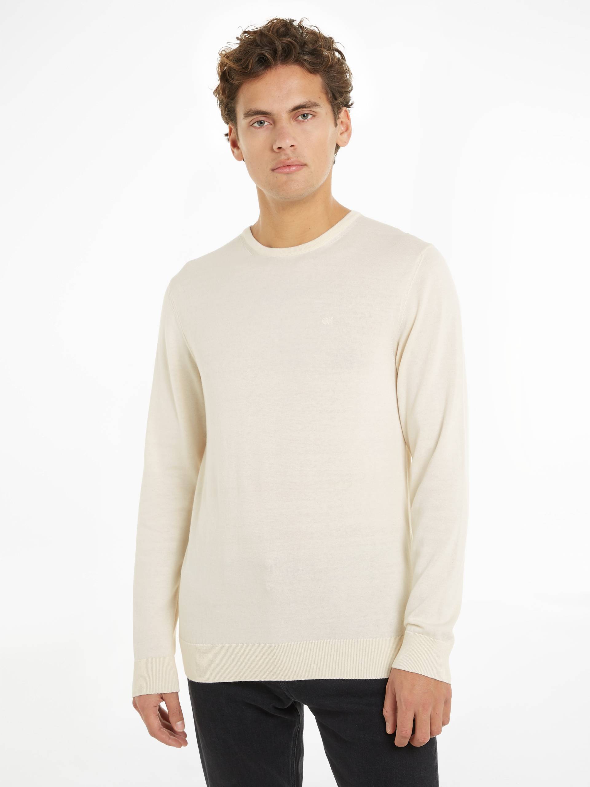 Calvin Klein Rundhalspullover »COTTON SILK BLEND CN SWEATER«, mit Logoprägung von Calvin Klein