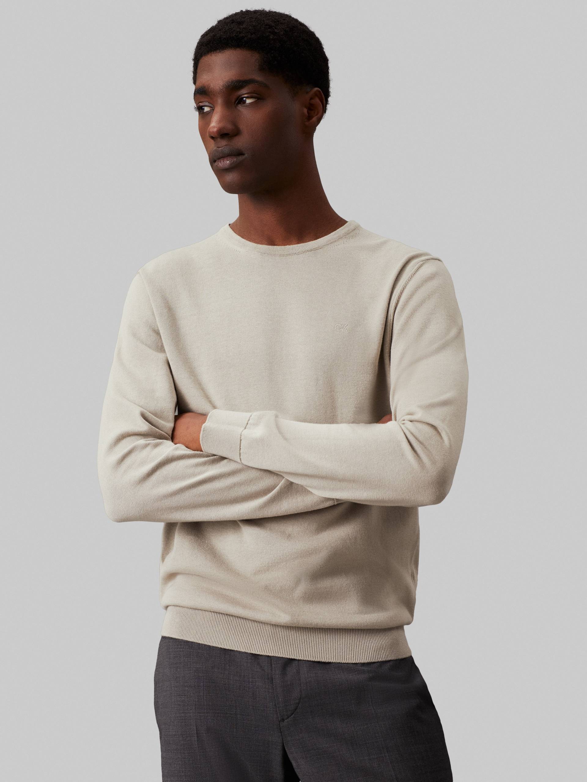 Calvin Klein Rundhalspullover »COTTON SILK BLEND CN SWEATER«, mit Logoprägung von Calvin Klein