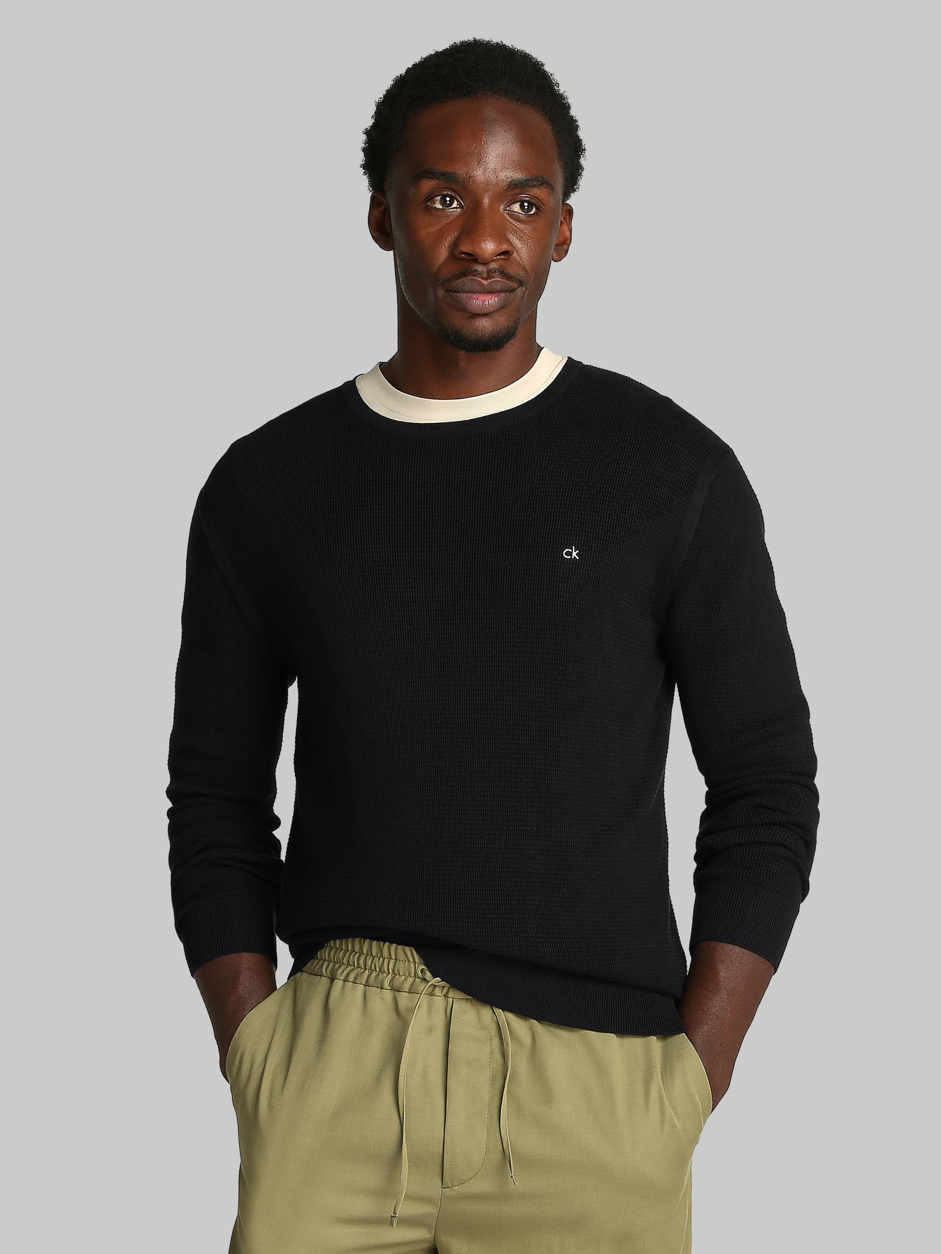 Calvin Klein Rundhalspullover »MICRO WAFFLE TEXTURE CN SWEATER«, mit Waffelstruktur Calvin Klein Rundhalspullover »MICRO WAFFLE TEXTURE CN SWEATER«, mit Waffelstruktur von Calvin Klein