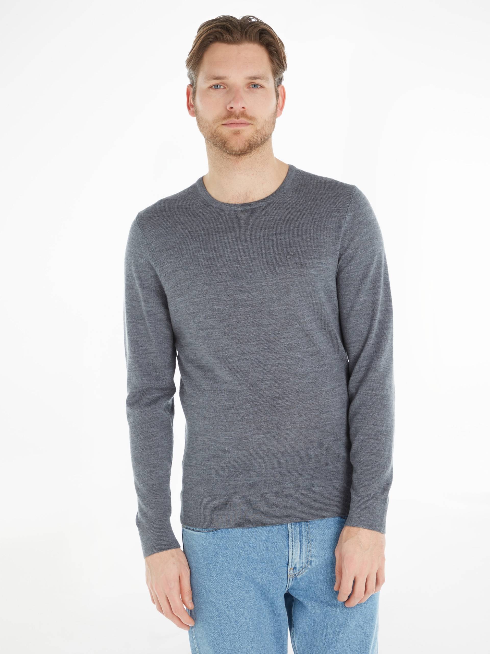 Calvin Klein Rundhalspullover »SUPERIOR WOOL CREW NECK SWEATER«, aus Feinstrick von Calvin Klein