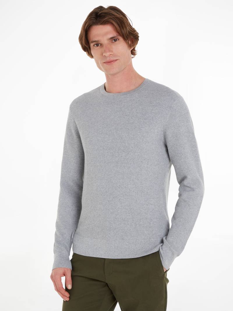 Calvin Klein Rundhalspullover »WAFFLE STRUCTURE SWEATER«, mit Markenlabel von Calvin Klein