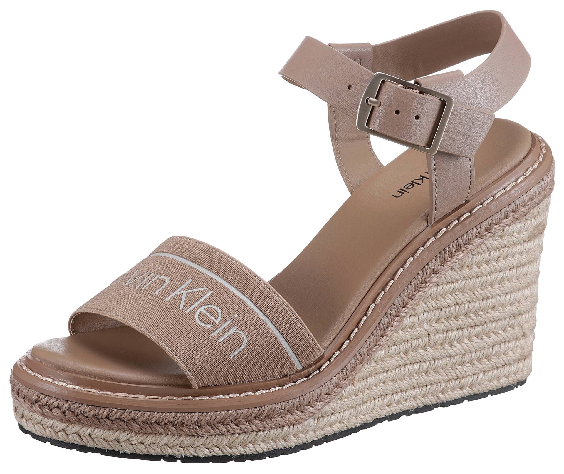 Calvin Klein Sandalette »WIRA 5C *I«, mit Bast bezogenem Keilabsatz von Calvin Klein