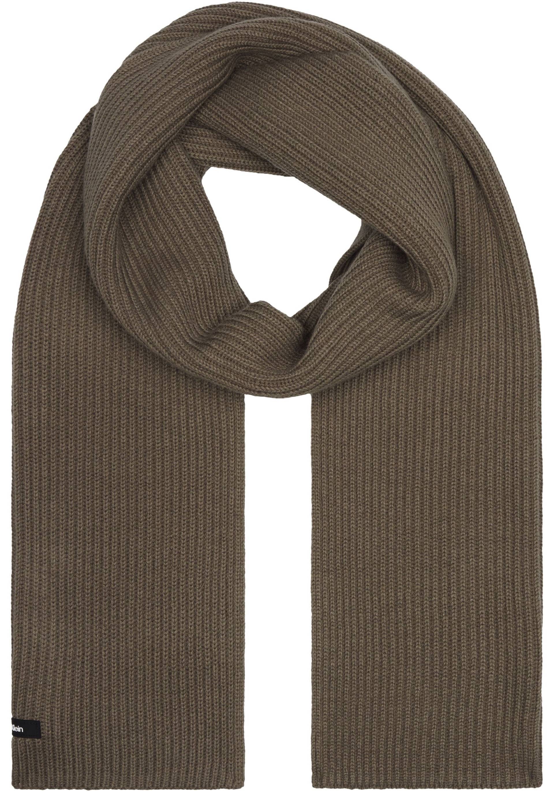 Calvin Klein Schal »CLASSIC COTTON RIB SCARF«, mit Logopatch von Calvin Klein