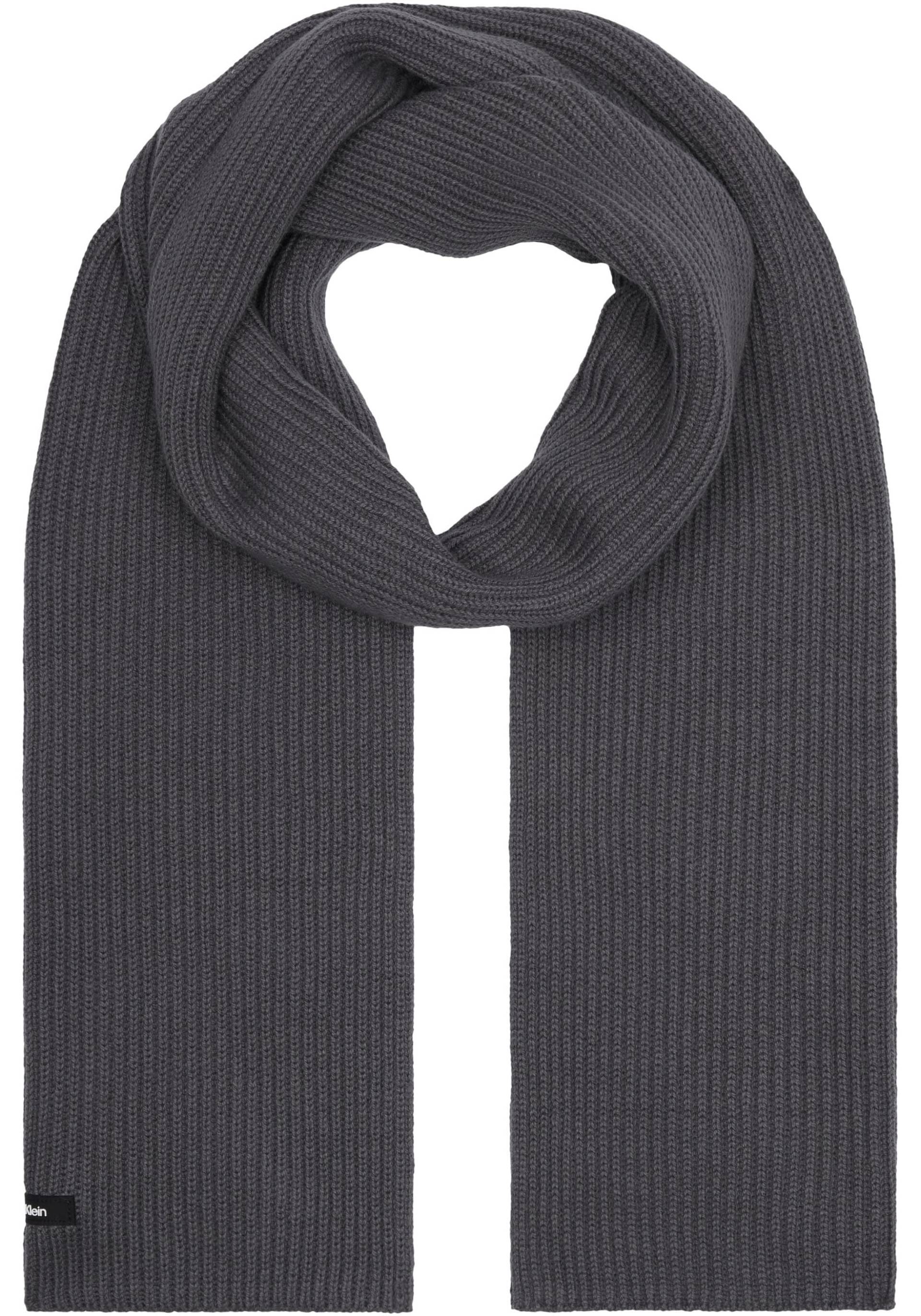 Calvin Klein Schal »CLASSIC COTTON RIB SCARF«, mit Logopatch von Calvin Klein