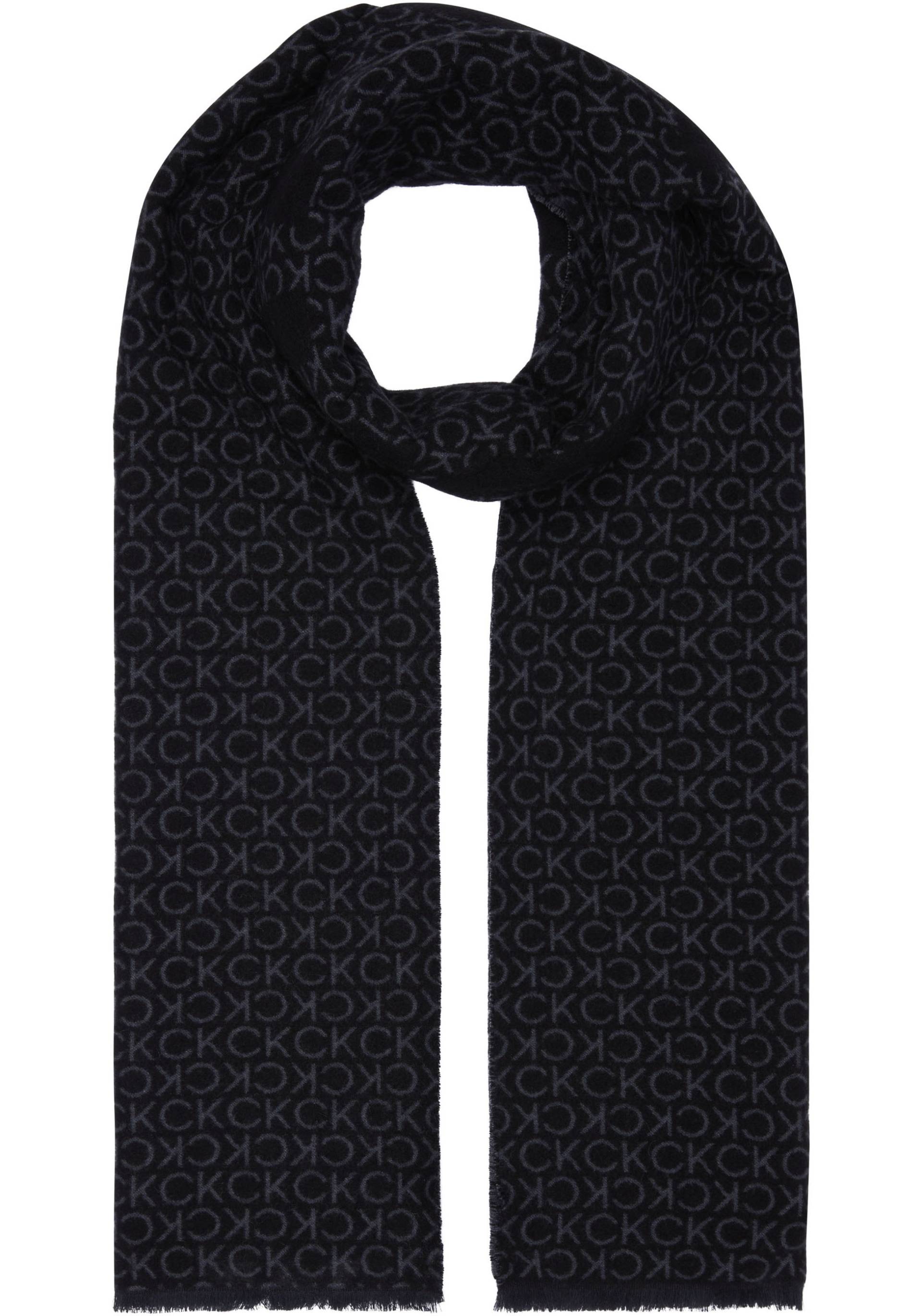 Calvin Klein Schal »FRINGES TWO-TONE MONO MW SCARF«, mit Logomonogramm von Calvin Klein