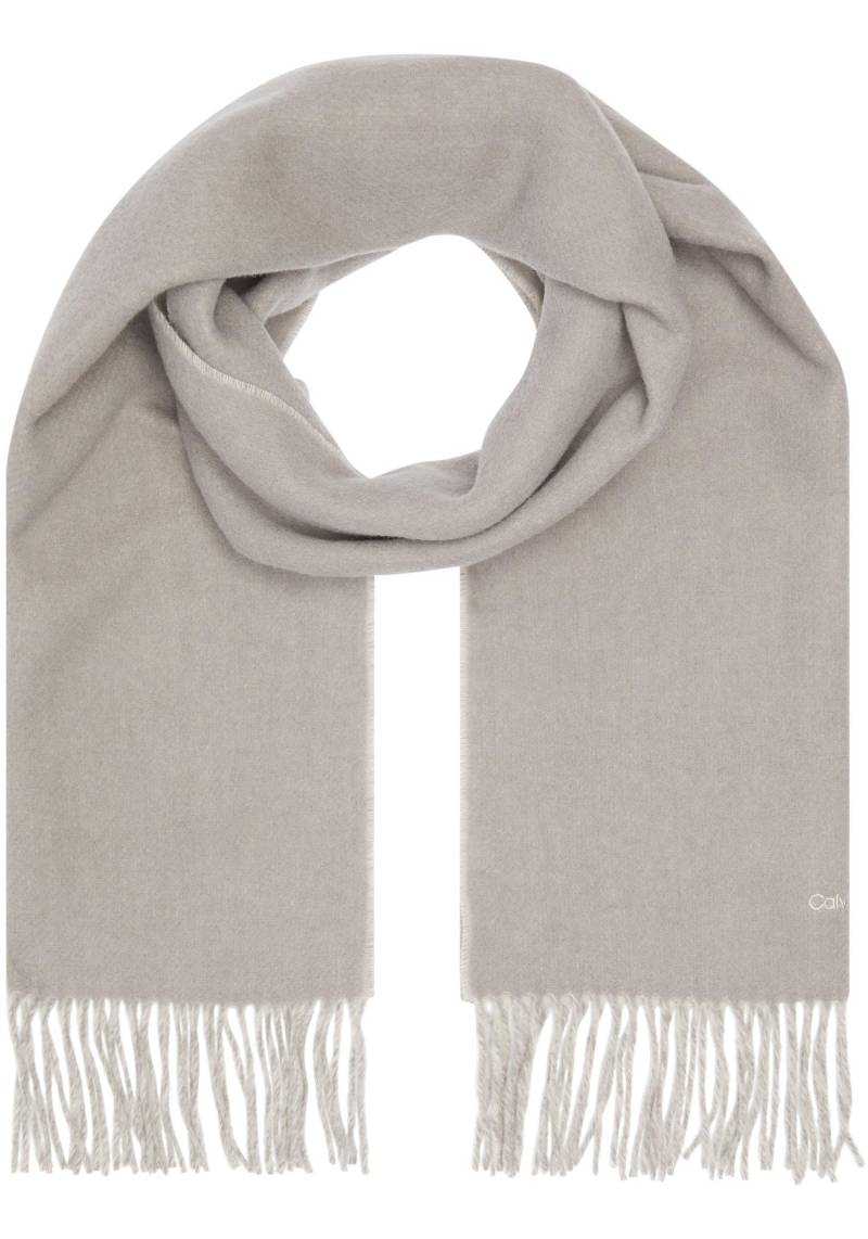 Calvin Klein Schal »FRINGES TWO TONES SCARF 40X200«, mit gesticktem Logoschriftzug von Calvin Klein