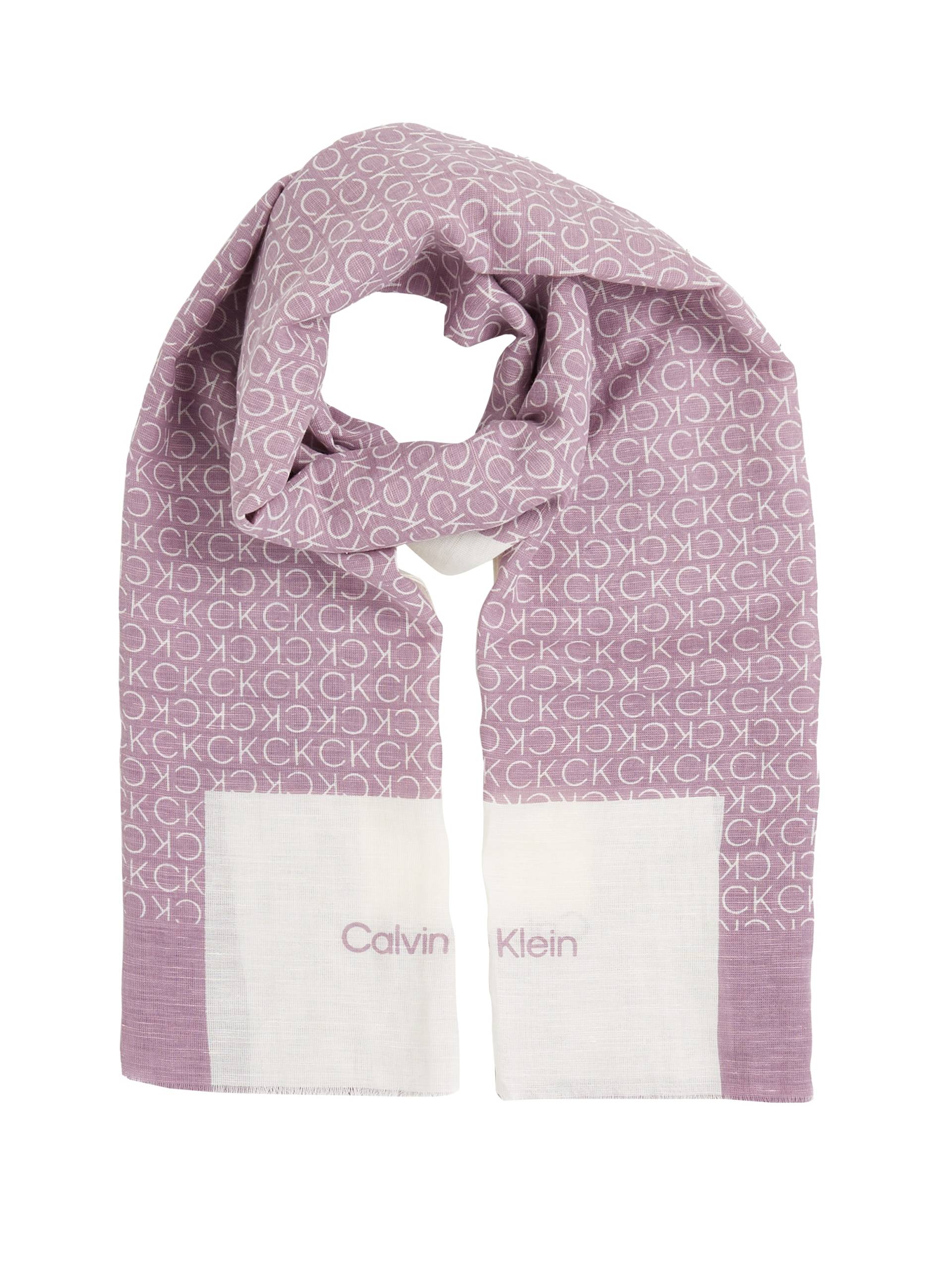 Calvin Klein Schal »GEO MINIMAL LOGO LINEN STOLE«, Logoprägung, ausgefranste Enden von Calvin Klein