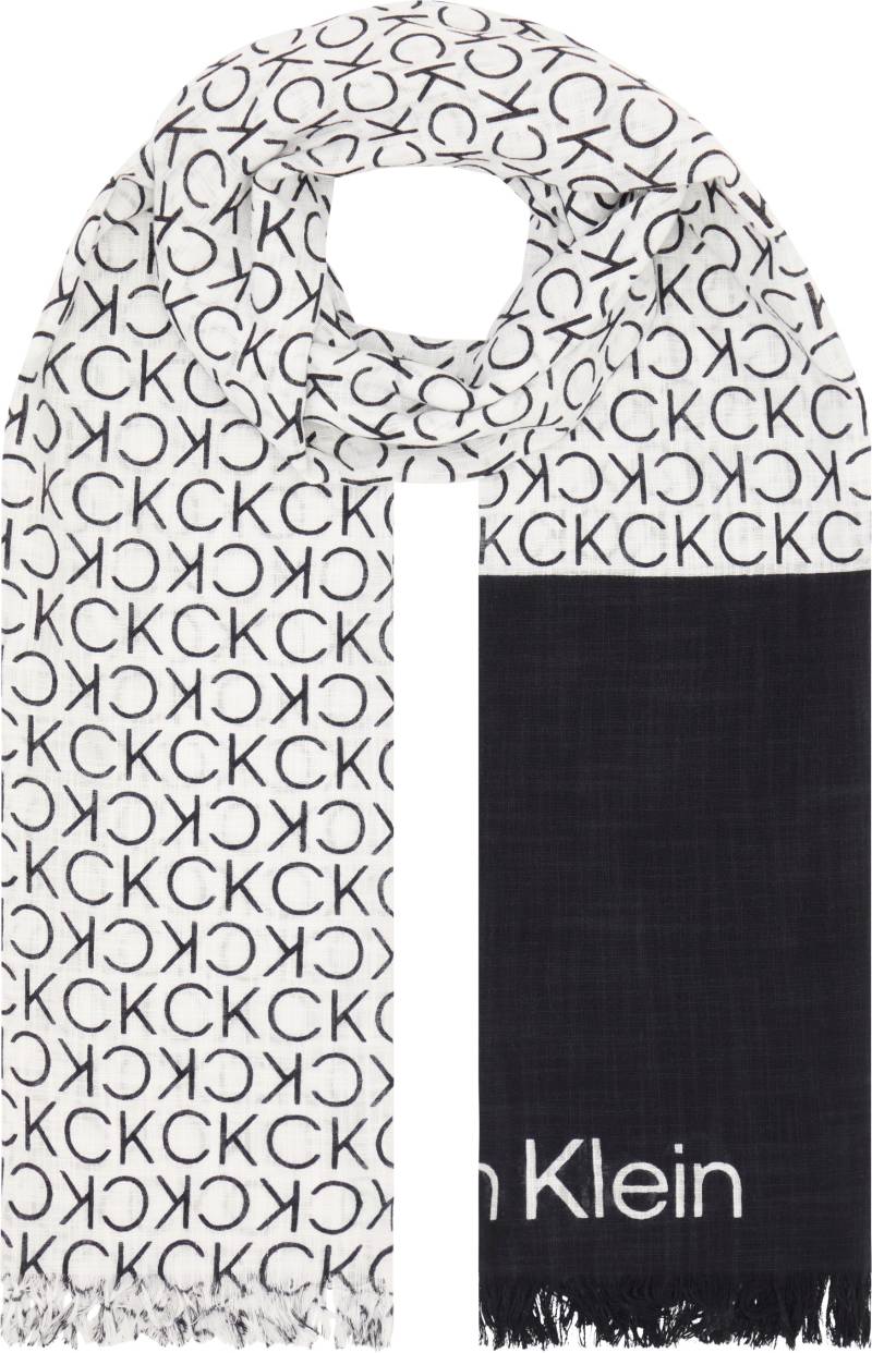 Calvin Klein Schal »MONOGRAM COTTON GAUZE STOLE«, mit Logomuster von Calvin Klein