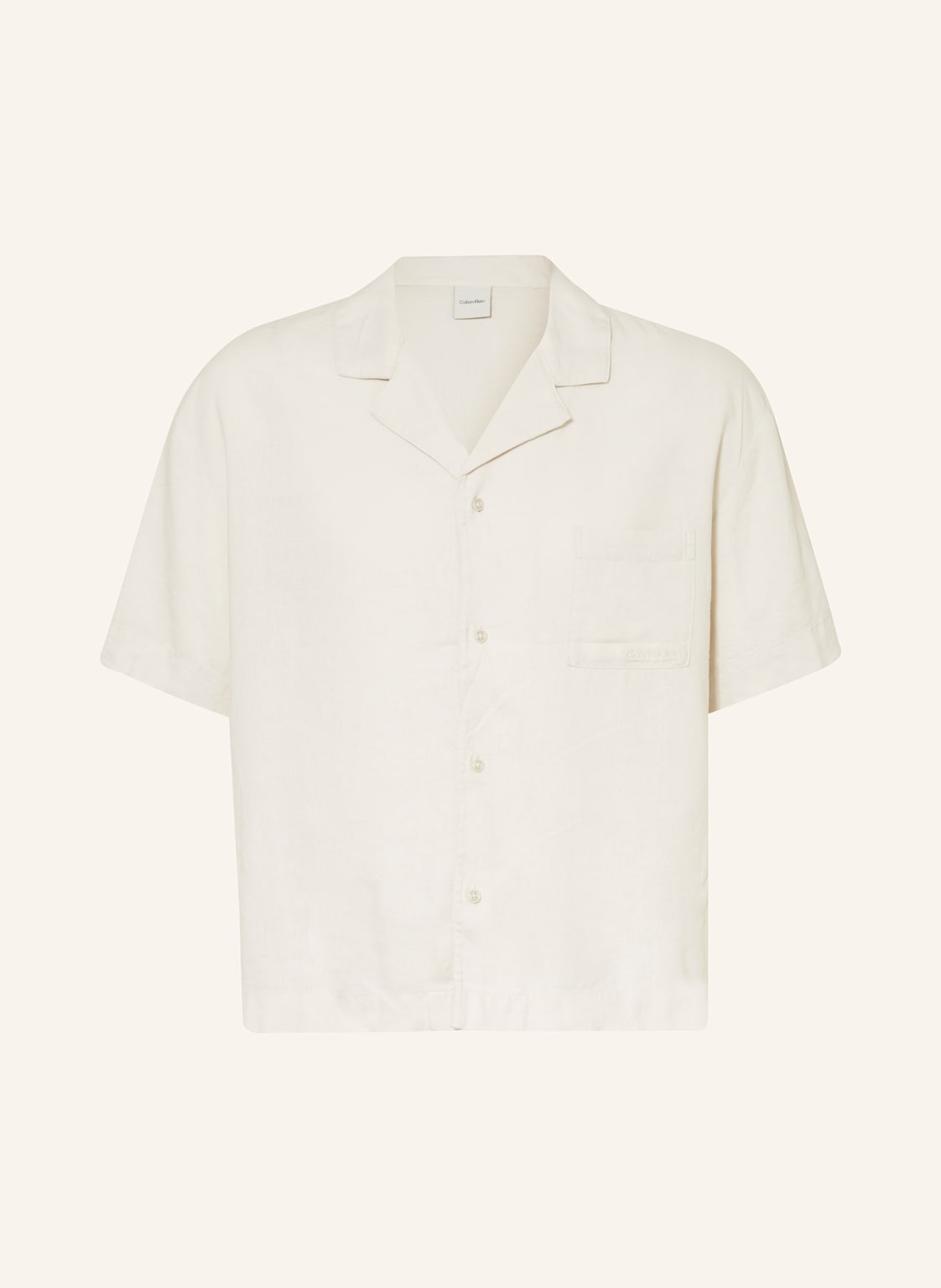 Calvin Klein Schlafshirt Mit Leinen weiss von Calvin Klein