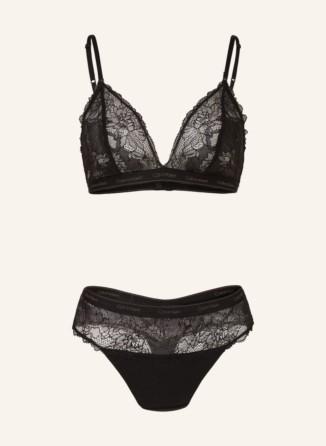 Calvin Klein Set Modern Lace: Triangel-Bh Und String schwarz von Calvin Klein