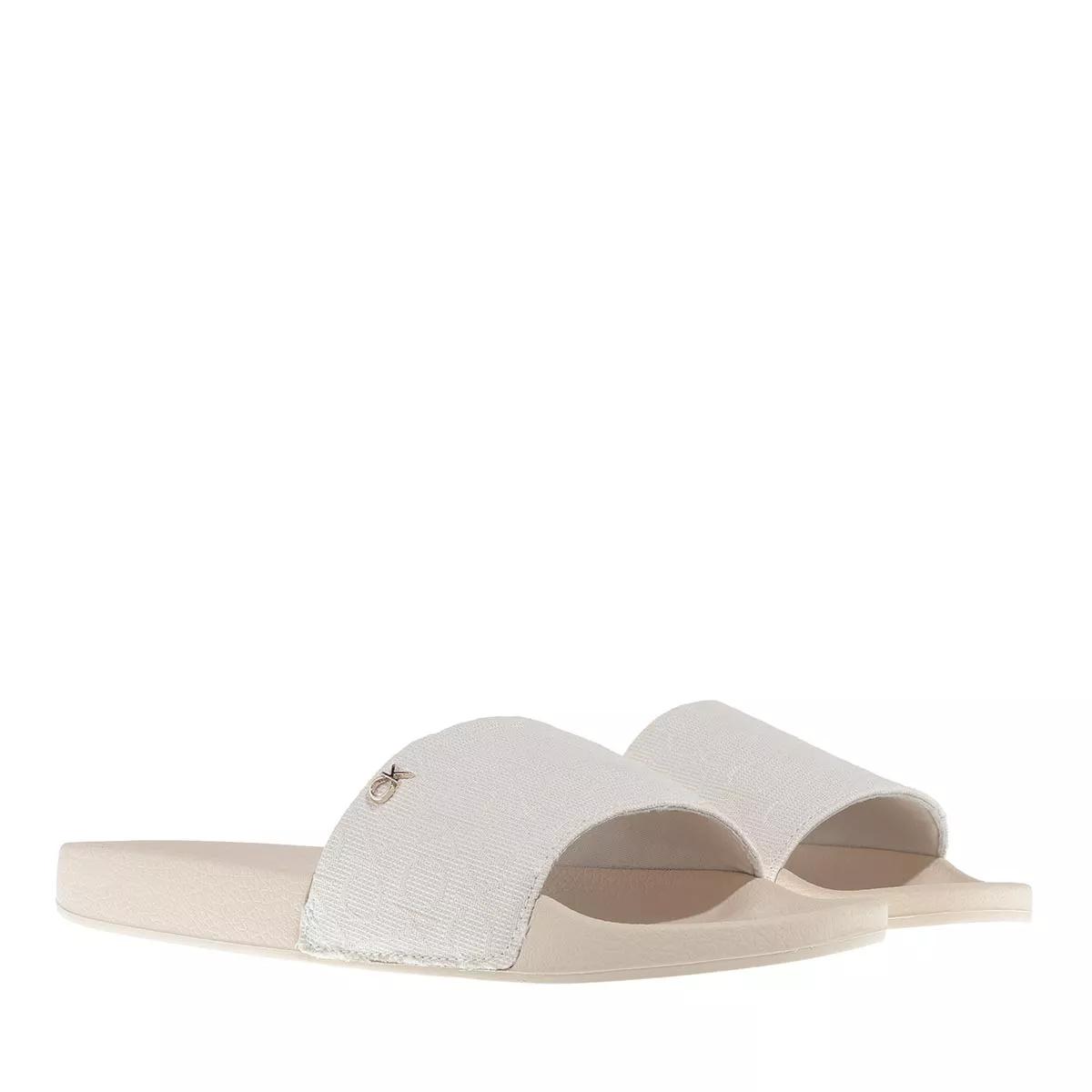 Calvin Klein Slipper & Pantoletten - Pool Slide Jacquard - Gr. 37 (EU) - in Beige - für Damen von Calvin Klein