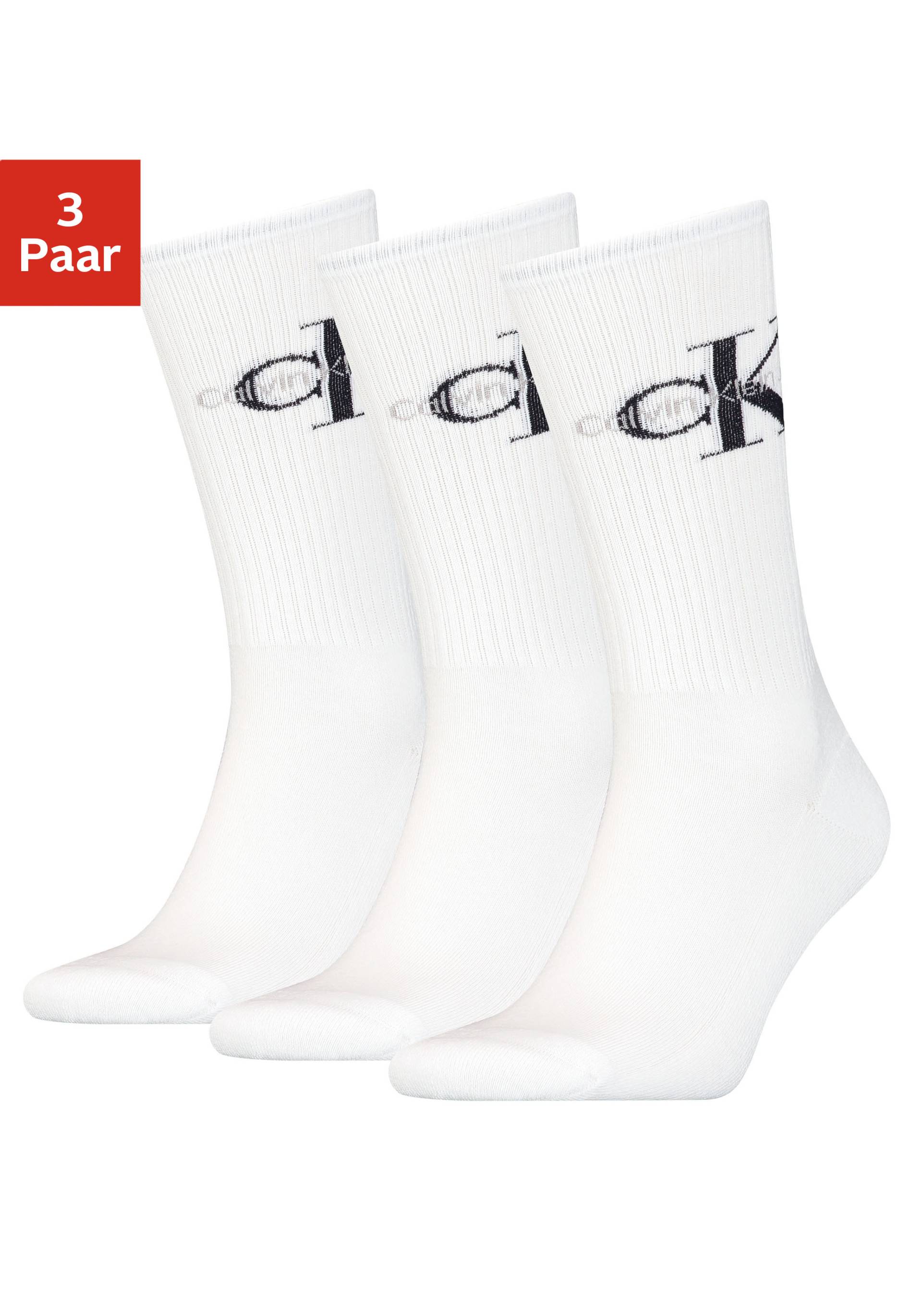 Calvin Klein Socken, (3 Paar), mit eingestricktem Logo im Bund von Calvin Klein