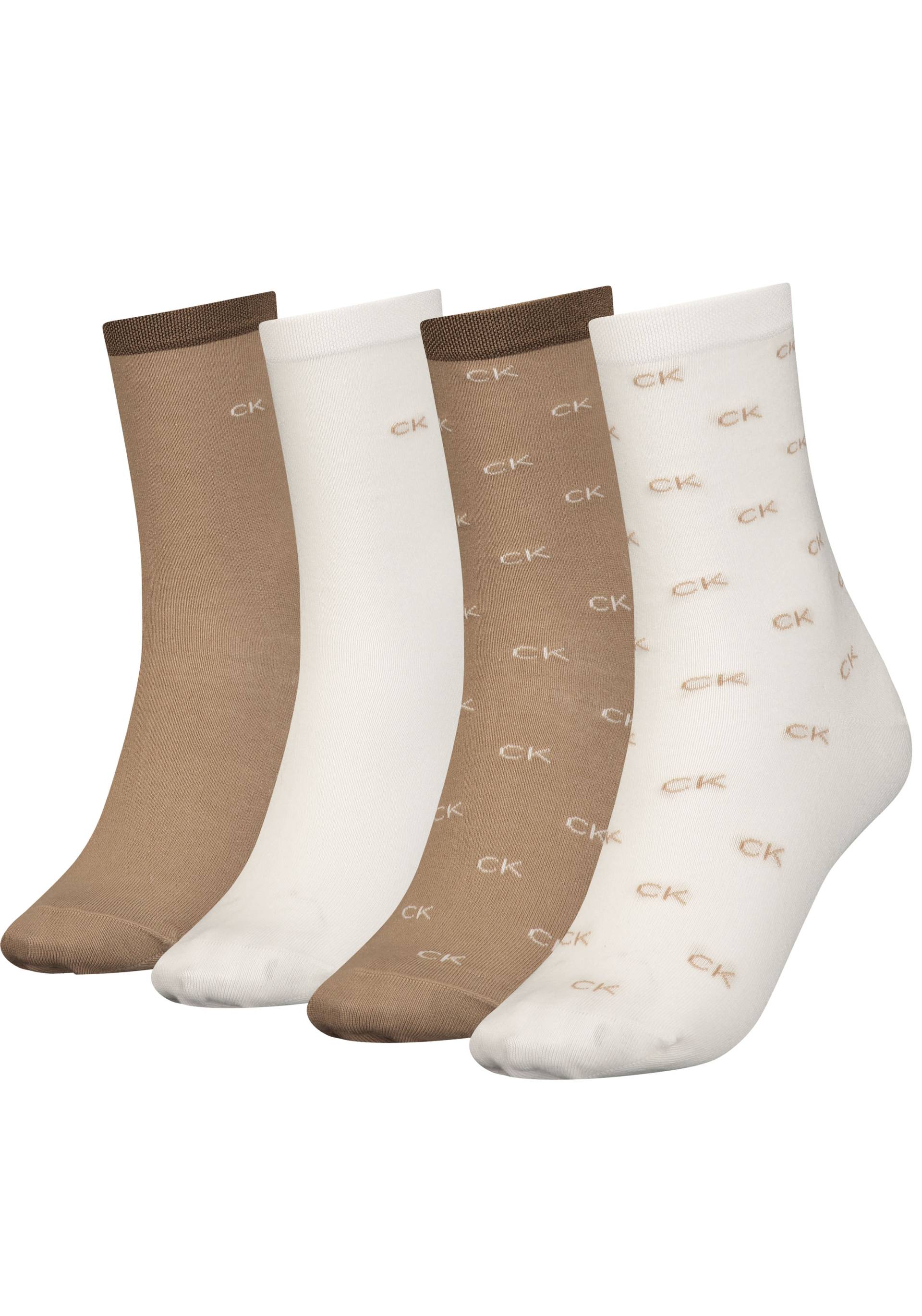 Calvin Klein Socken, (Packung, 4 Paar), mit dezent eingewebtem Logo-Muster von Calvin Klein