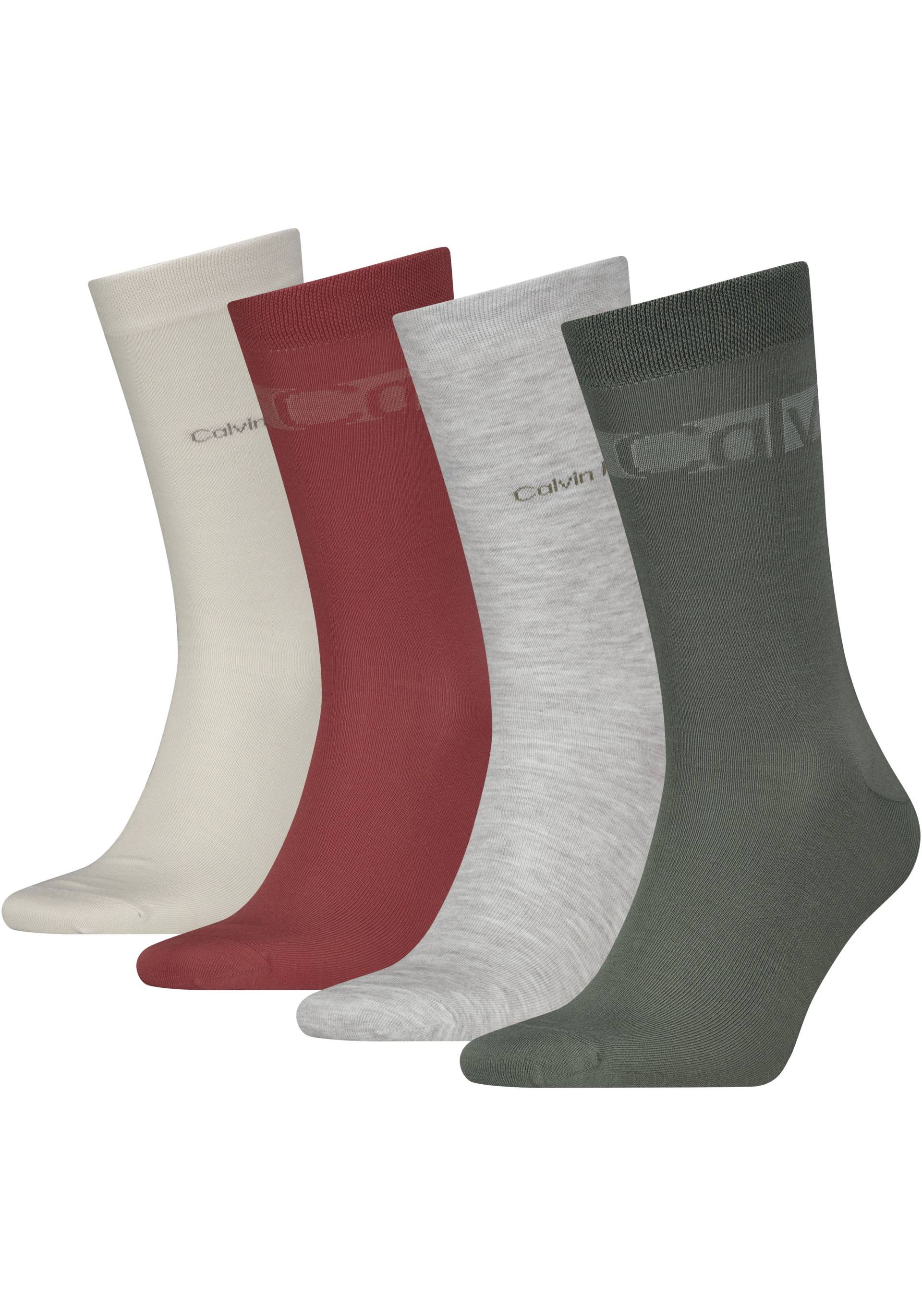 Calvin Klein Socken »CK MEN SOCK 4P STRIPES«, (Packung, 4er-Pack), mit Logostickerei von Calvin Klein