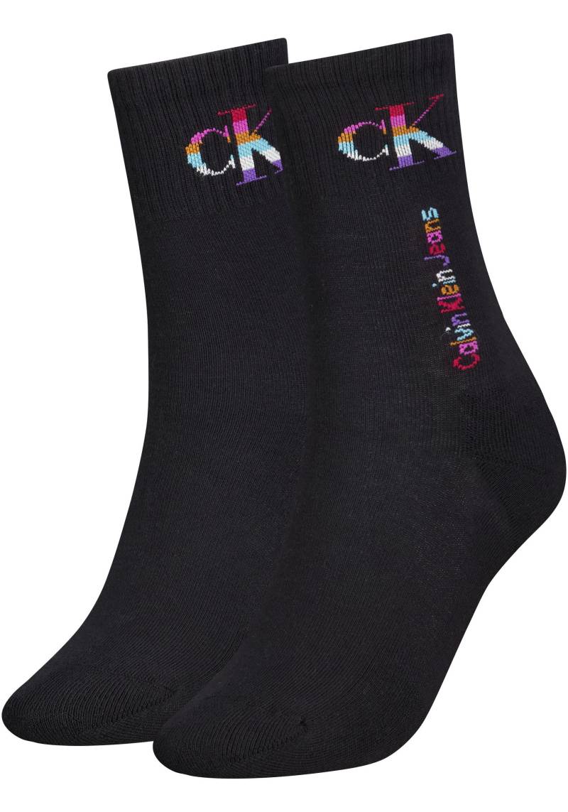 Calvin Klein Socken »CKJ WOMEN SOCKS PRIDE«, (Packung, 2er-Pack), mit Regenbogen-Logo von Calvin Klein