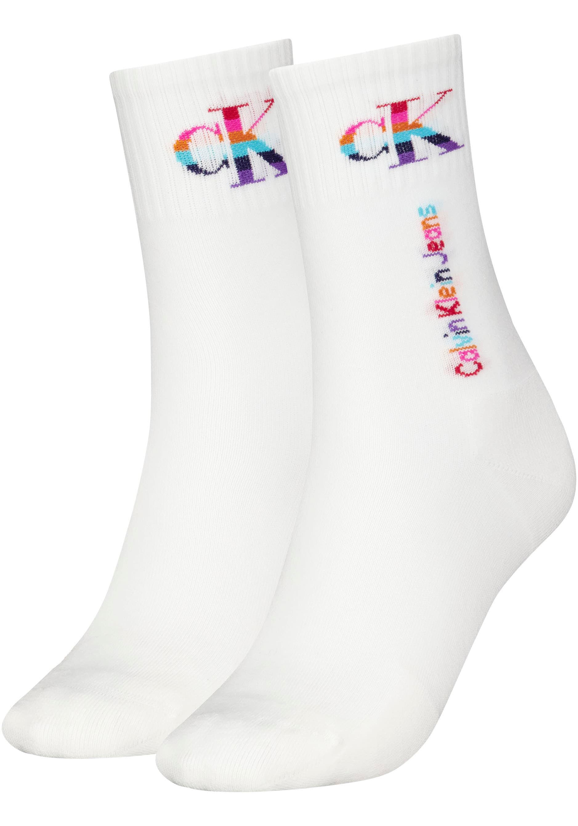 Calvin Klein Socken »CKJ WOMEN SOCKS PRIDE«, (Packung, 2 Paar), mit Regenbogen-Logo von Calvin Klein