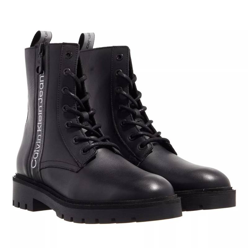 Calvin Klein Stiefel & Boots - Combat Mid Laceup Boot Zip Wn - Gr. 40 (EU) - in Schwarz - für Damen von Calvin Klein