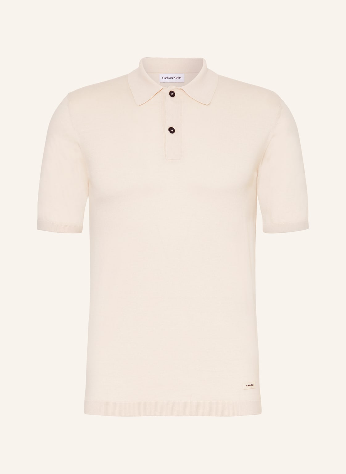 Calvin Klein Strick-Poloshirt beige von Calvin Klein